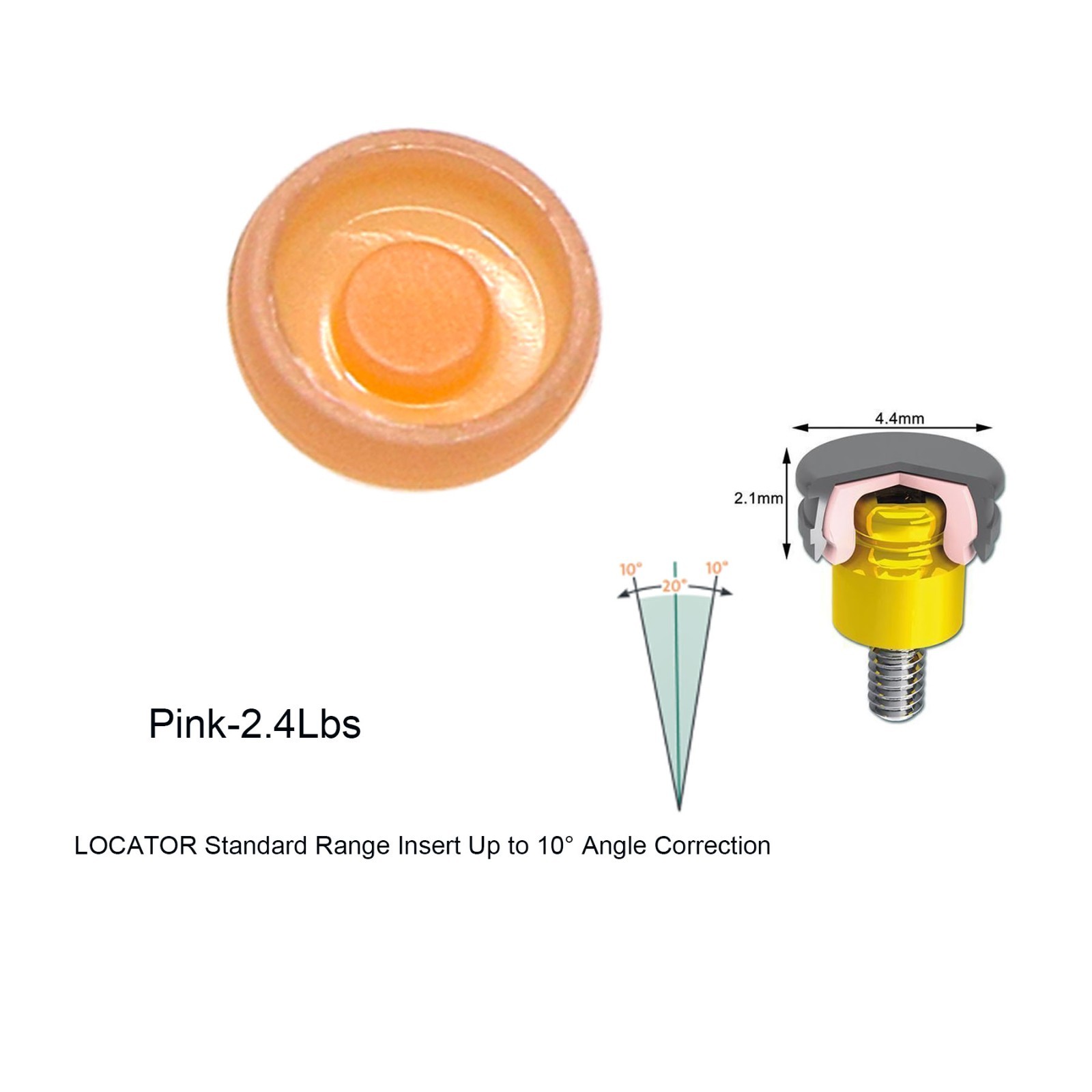 Locator abutment W/Male cap Inserts For DIO UF(ll) Novaloc Fixture Regular 1-7mm