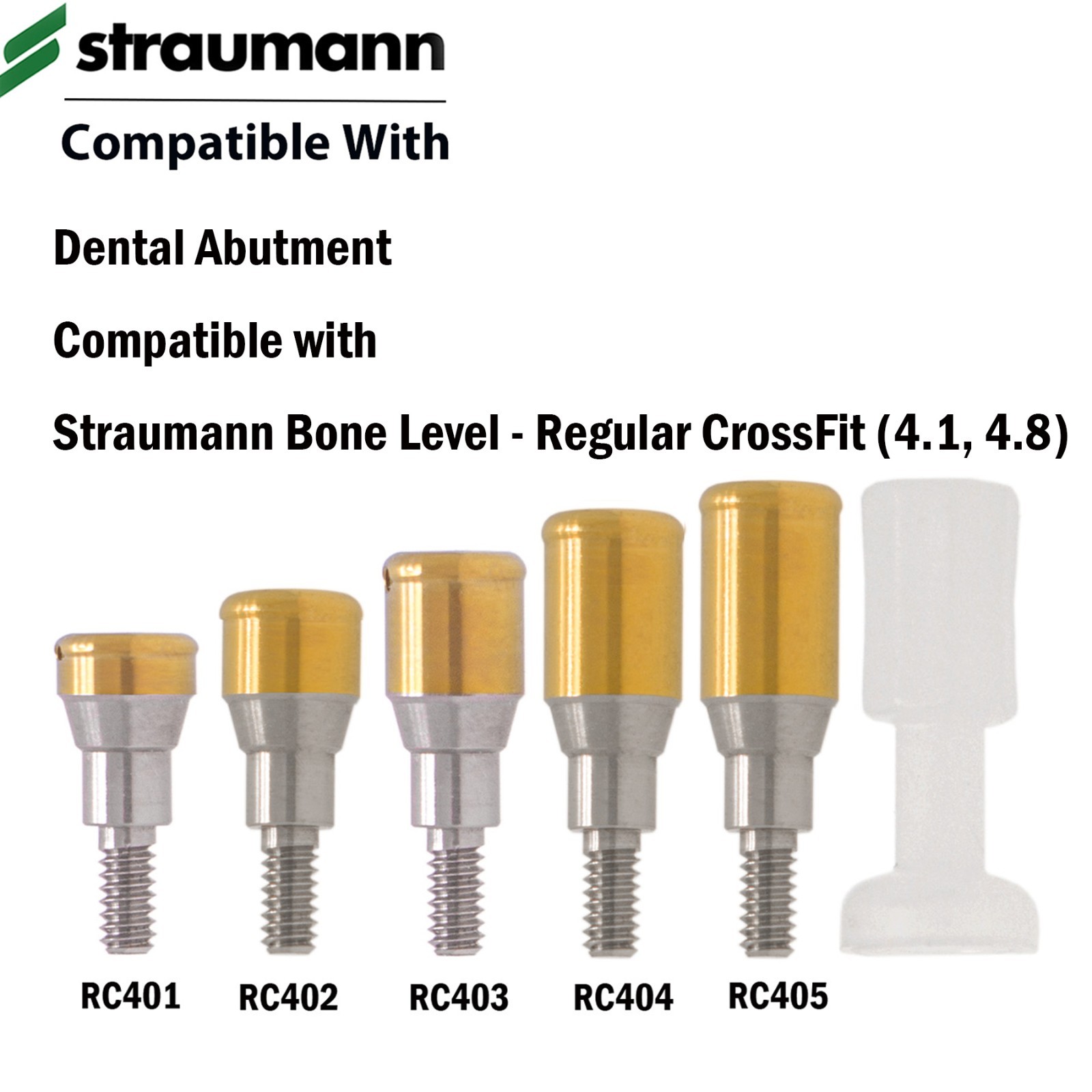 Fits Straumann ITI Dental RC Overdenture Locator Abutments 1-5mm & Male Caps Kit