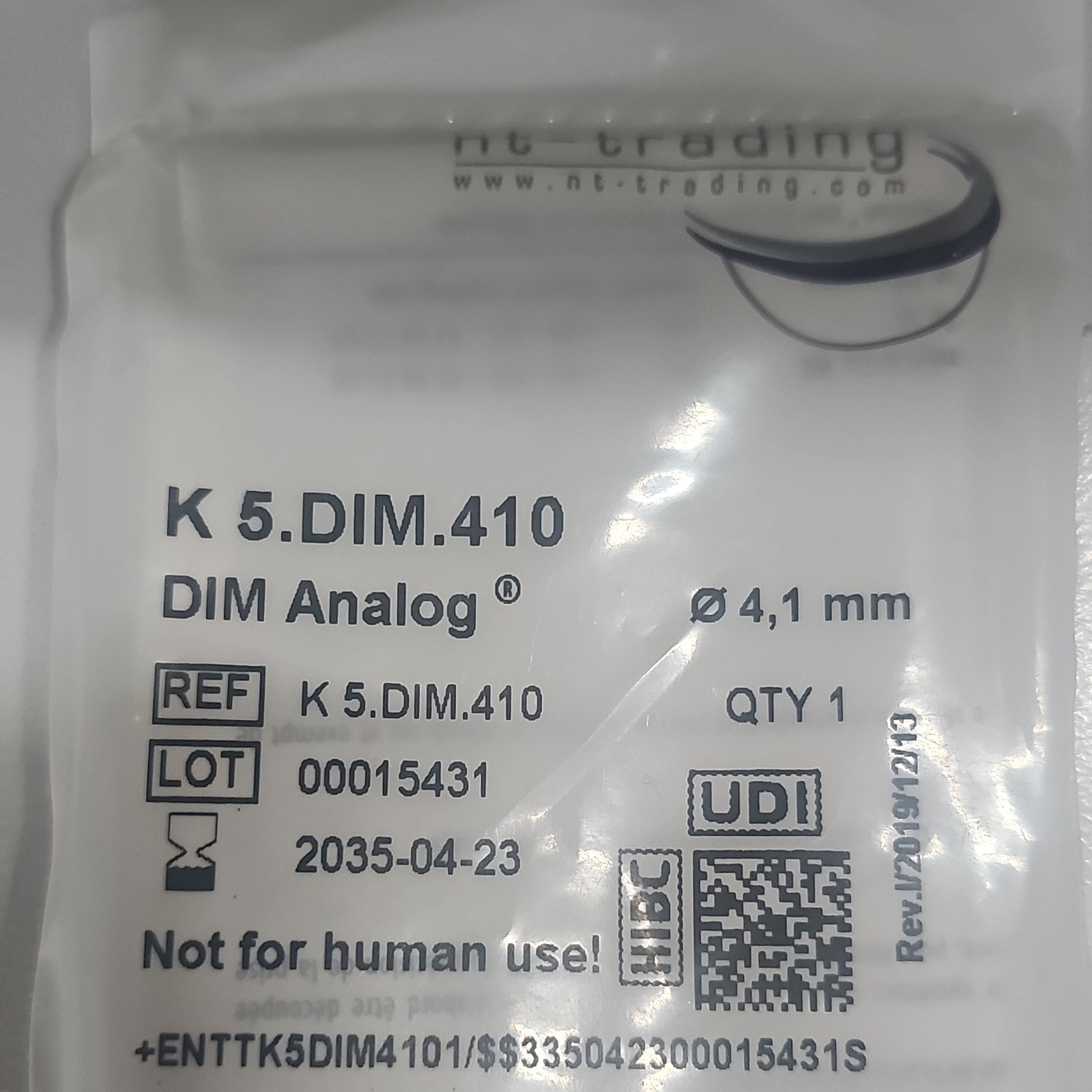 ARGEN IS Implant Solutions K 5.DIM.410 DIM Analog Ø4.1mm Qty 1