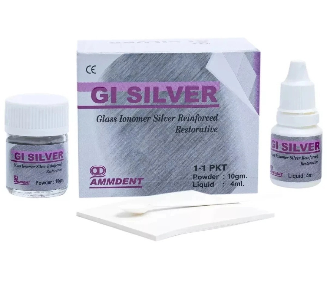 Ammdent GI Silver Reinforced Restorative Cement reinforced with spherical silver