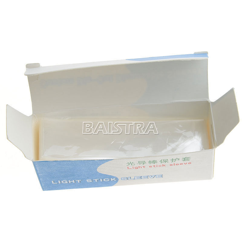 200 Pcs/Pack Dental Stick Sleeve Curing Light Guide Sheath Cover 18x67mm Plastic