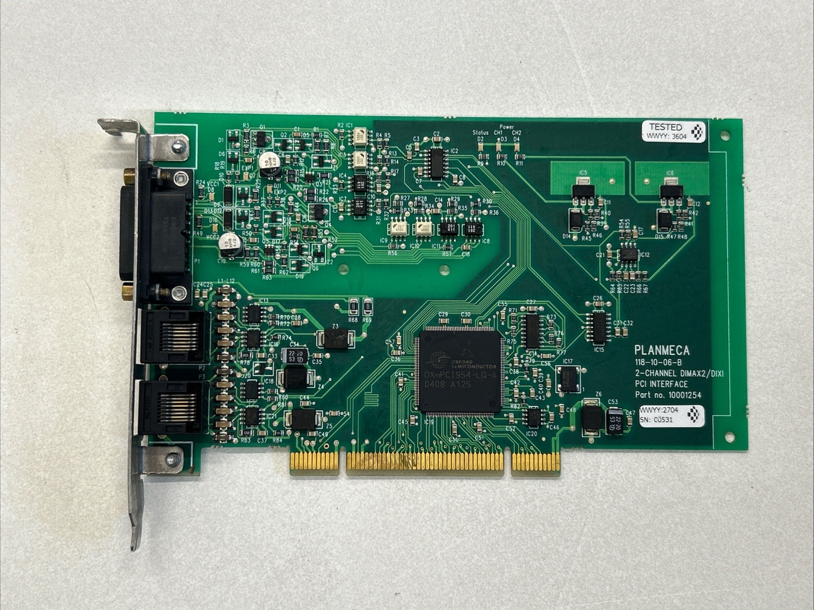 PLANMECA 118-10-06-A 2-CHANNEL DIMAX2/DIXI PCI INTERFACE.