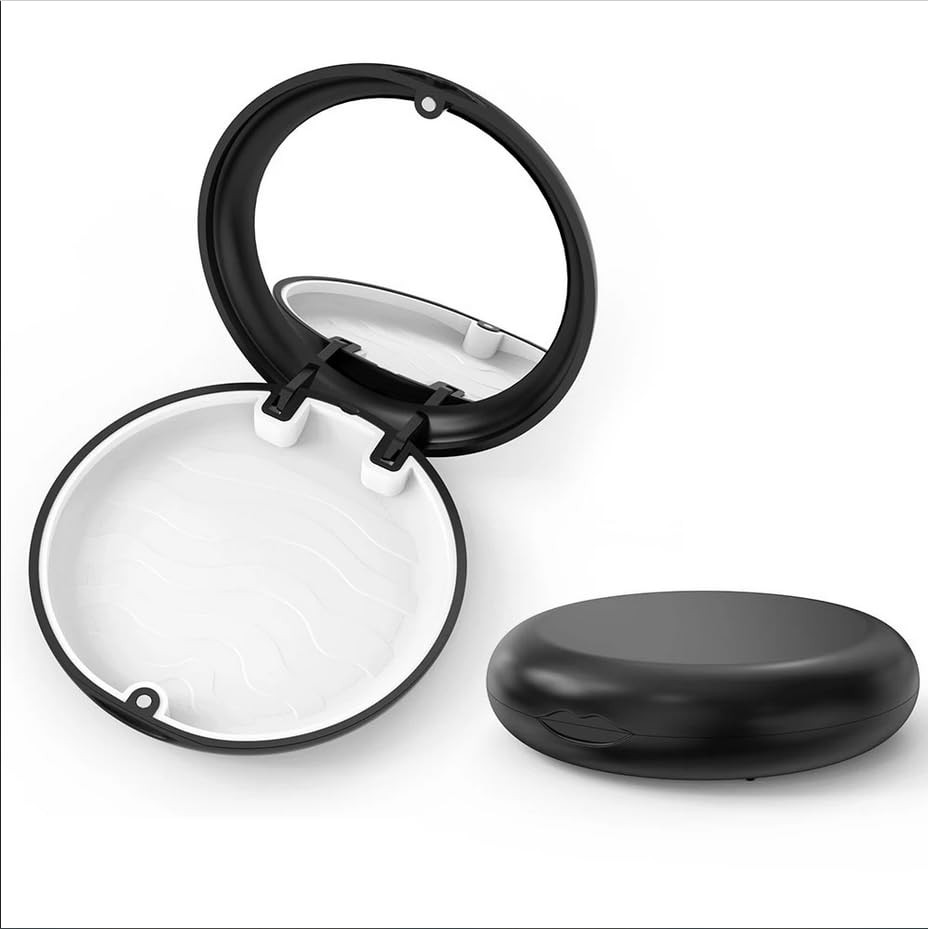 Orthodontic Aligner 2PCS Cases-Black(white )2PCS Retainer Case- Black