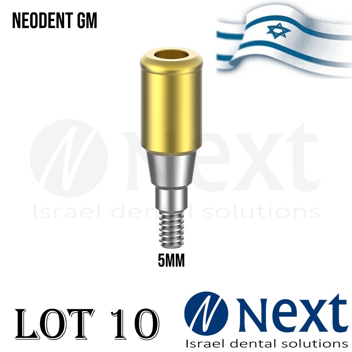 LOTx10 Dental Abutment Flat attachment Neo Dent GM Grand Morse conical 5 mm