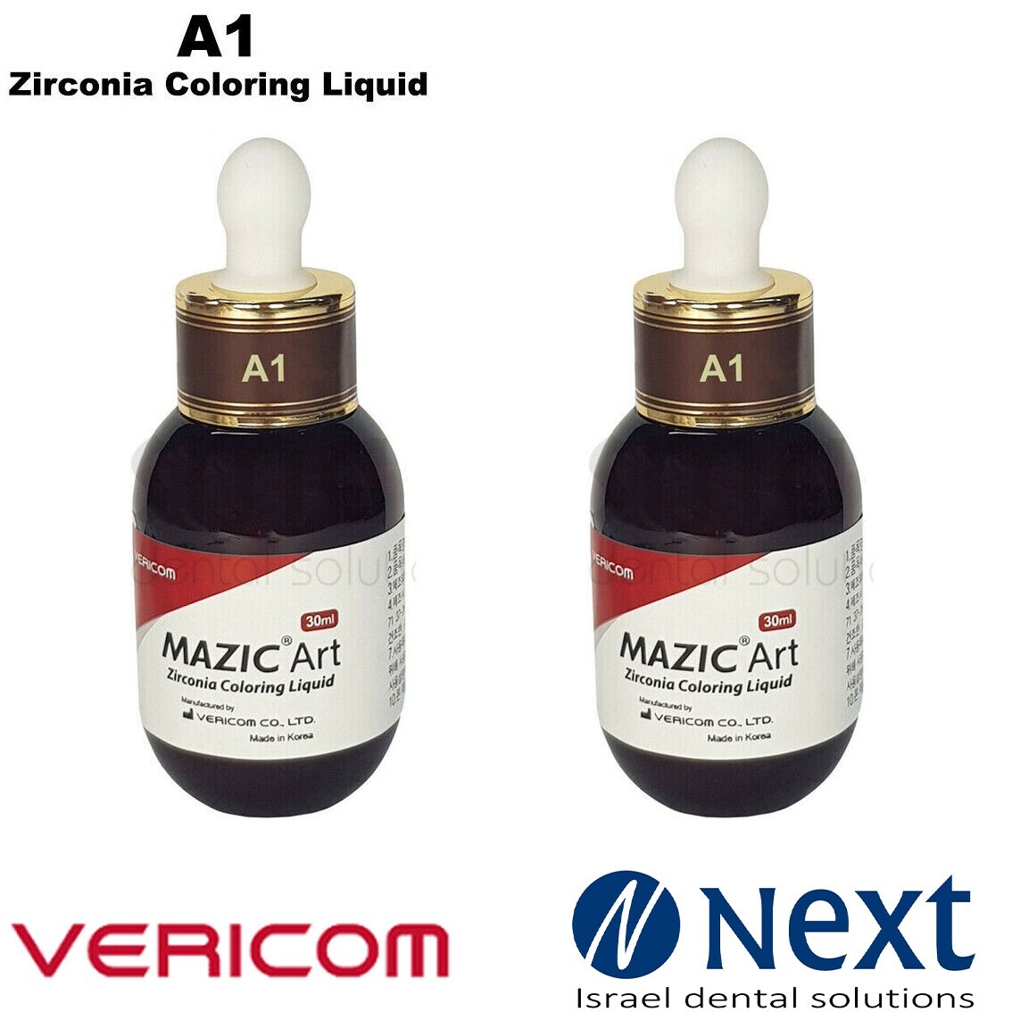 LOTX2 Dental not sintered zirconia shade color liquid 30ml Mazic Art Vericom A1