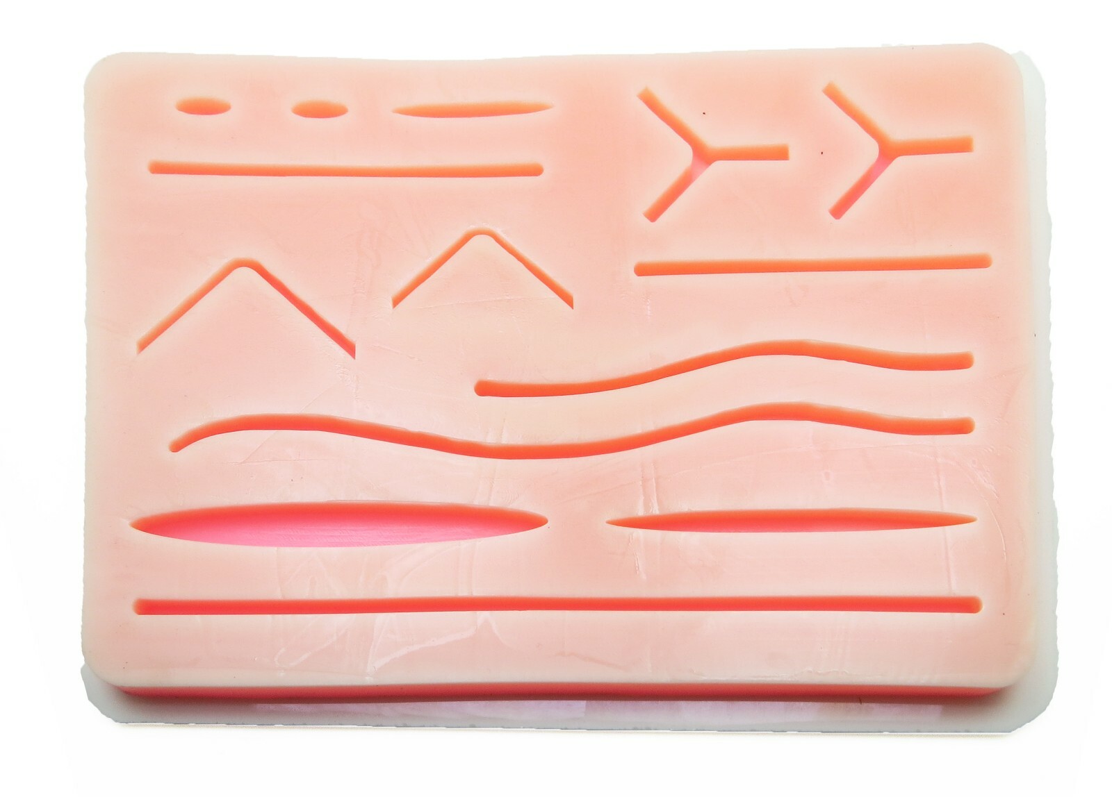 Premium Silicon Suture Training Pad W/ Tray Large Suture Pad 14 Wounds Set