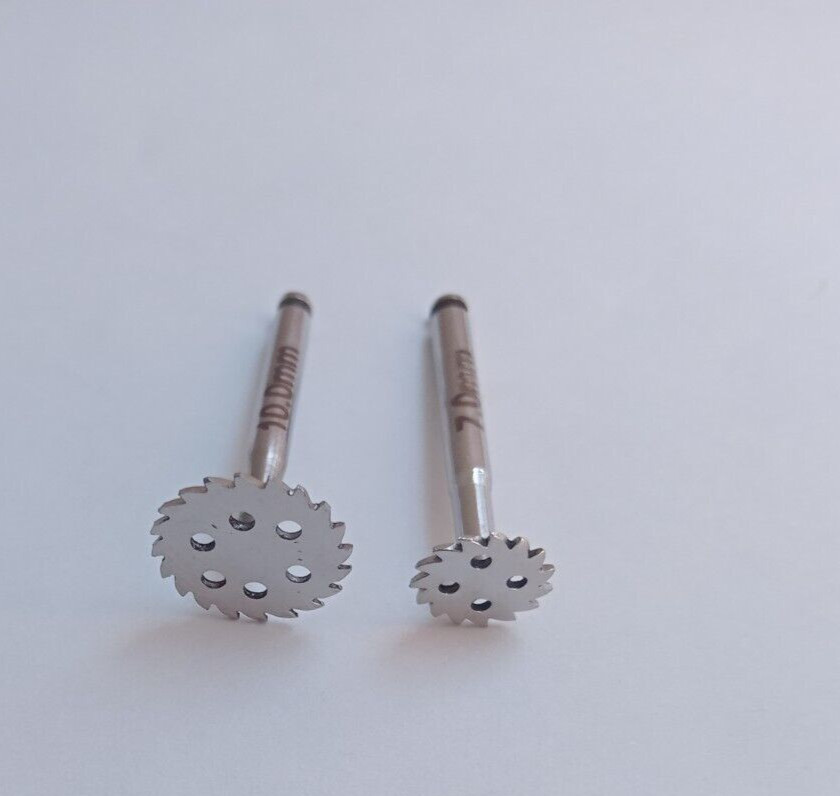 German 2pcs Set of Dental Implant Saw Disk Cutting tool 7mm 10mm 0.3mm disk