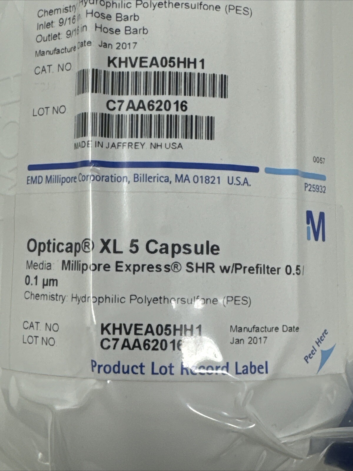 Millipore Opticap XL 5 Capsule POLYSEP II 1.0/0.2/ 0.1 um KGW1A05HH1 Sealed Lab