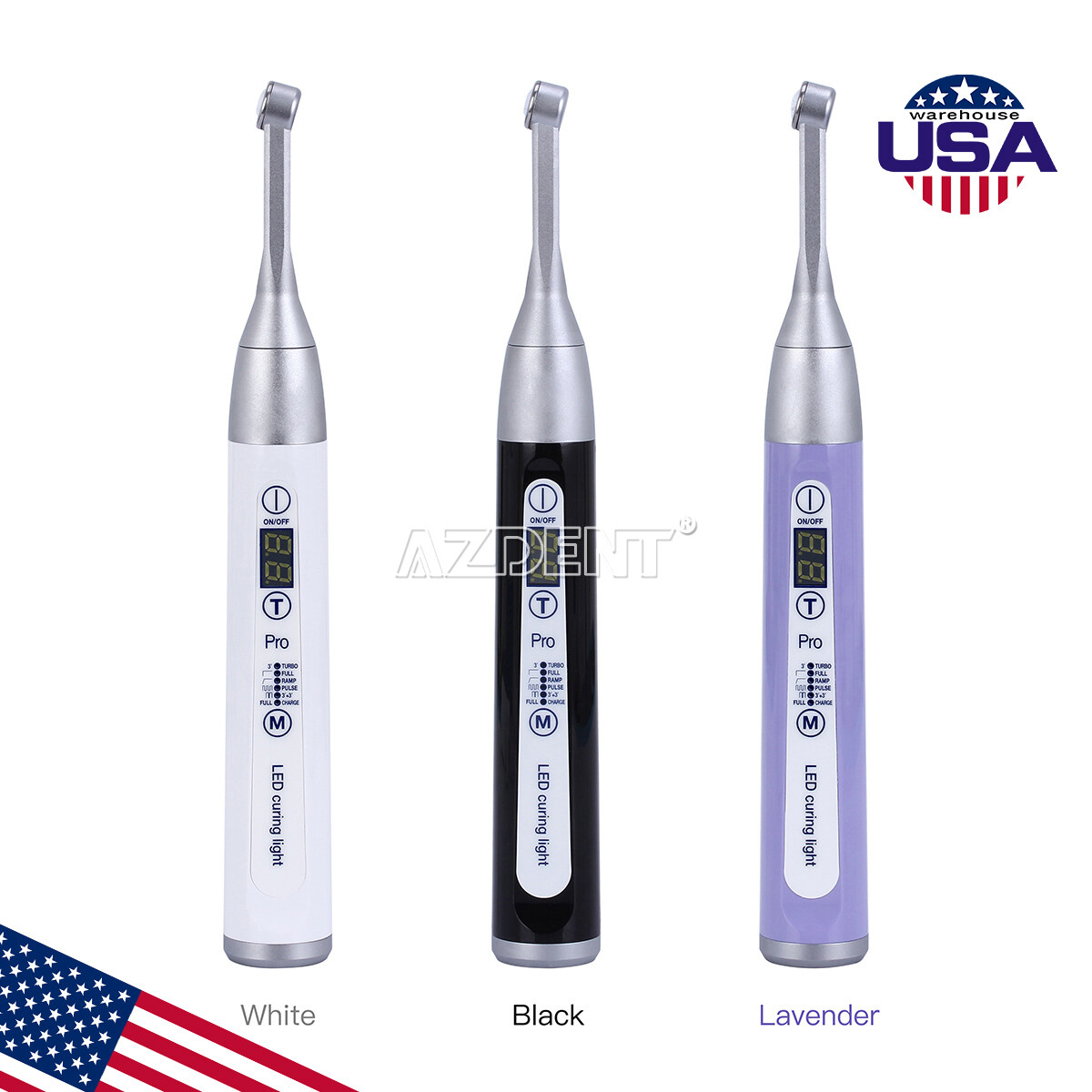 AZDENT Dental Cordless 1 Second Curing Light LED Curing Lamp 1800mw/cm²