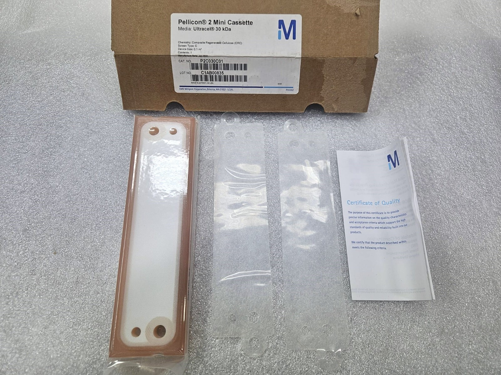 Millipore P2C030C01 Pellicon 2 Mini Ultrafiltration Module 0.1 m2, NMWCO 30 kDa