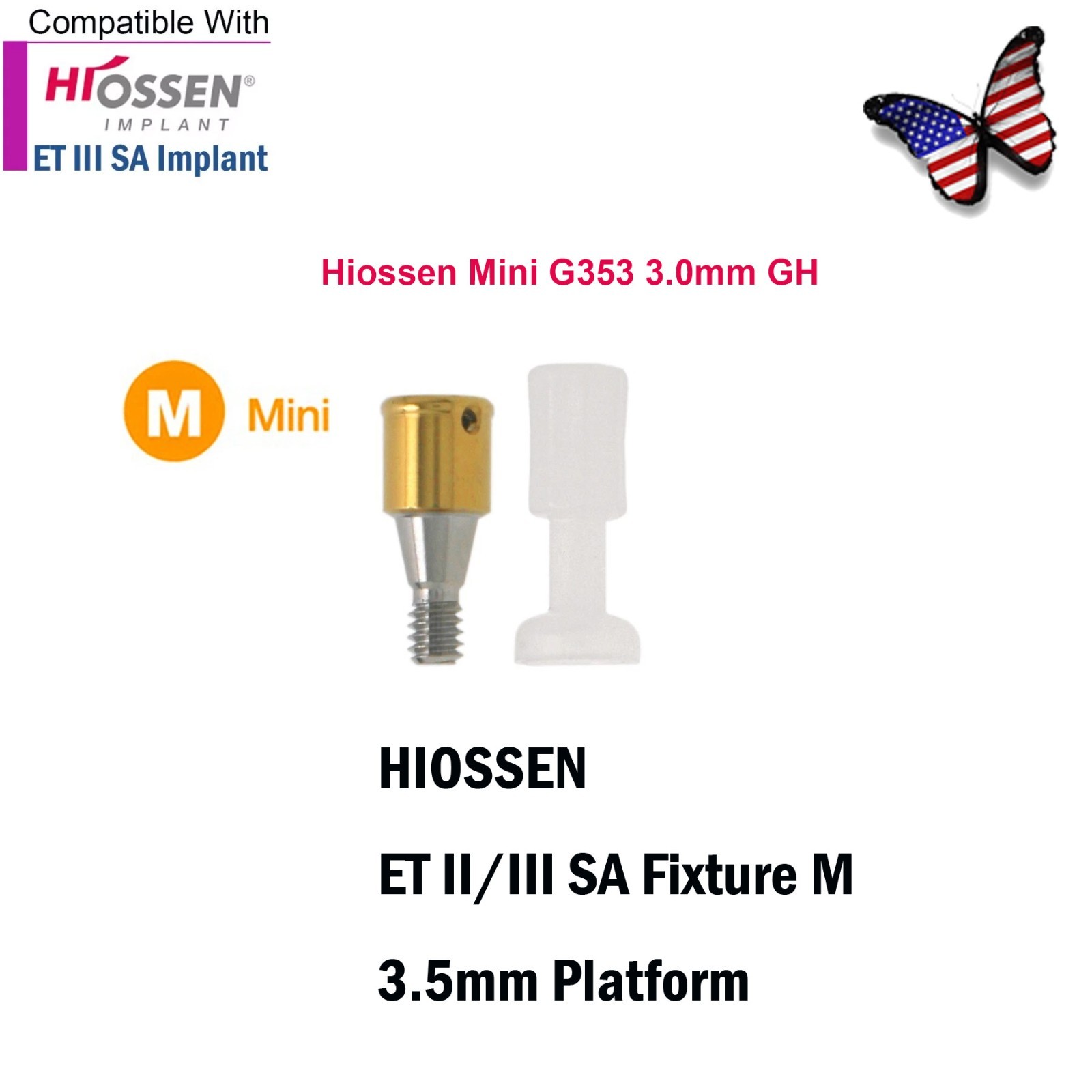 US Locator Abutment for Hiossen ET Osstem Snucone Mini Platform Male Cap Inserts