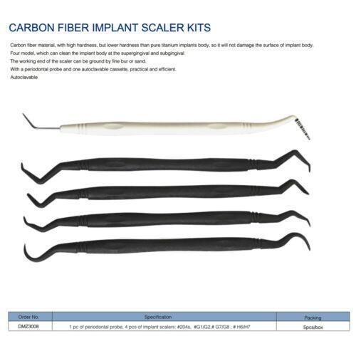 Dental Implant Cleaning Kit Carbon Fibre Scaling Periodental Abutment 5 Pcs/Set