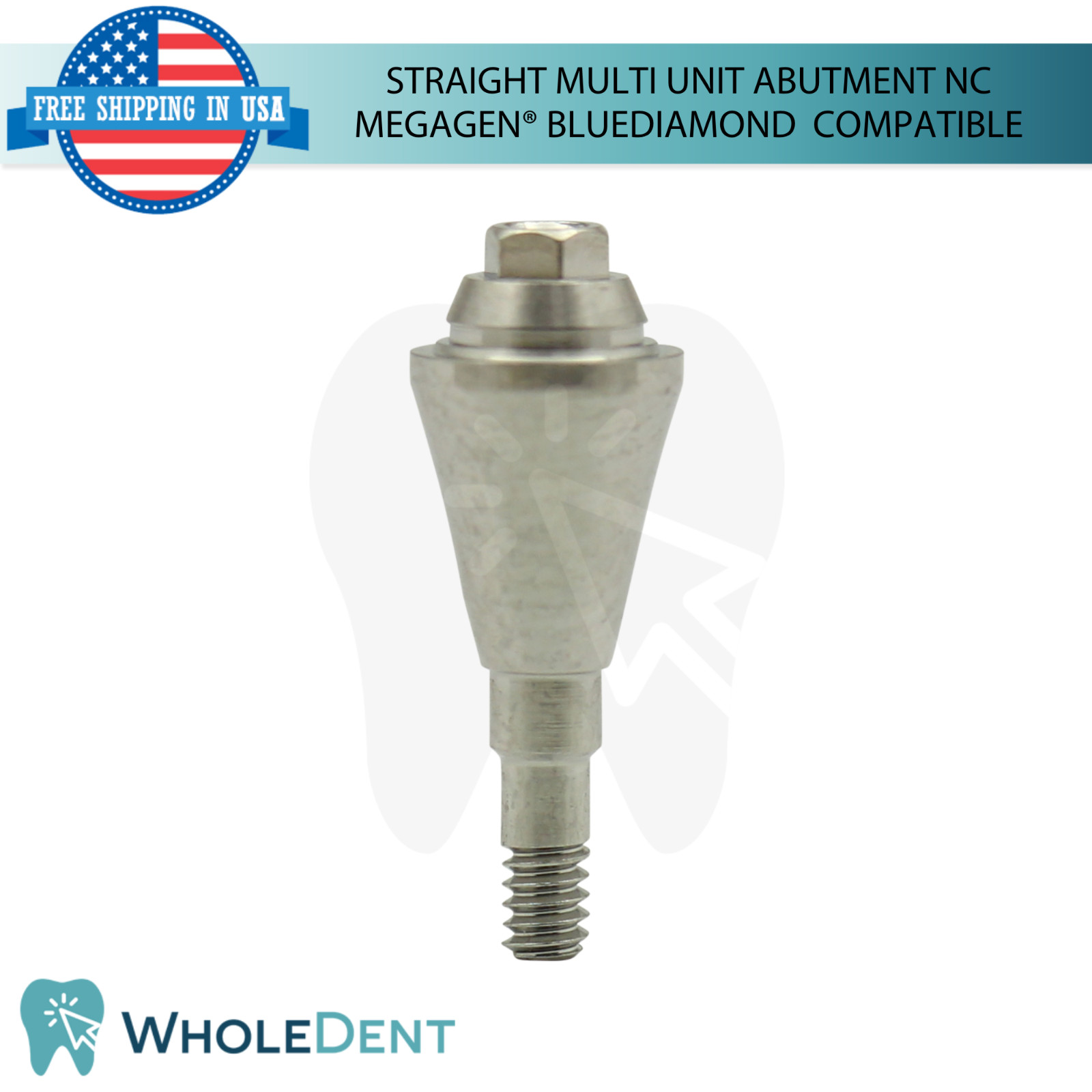 10x Straight Multi Unit Prosthetic Ø4.8mm NC Megagen® BlueDiamond Compatible