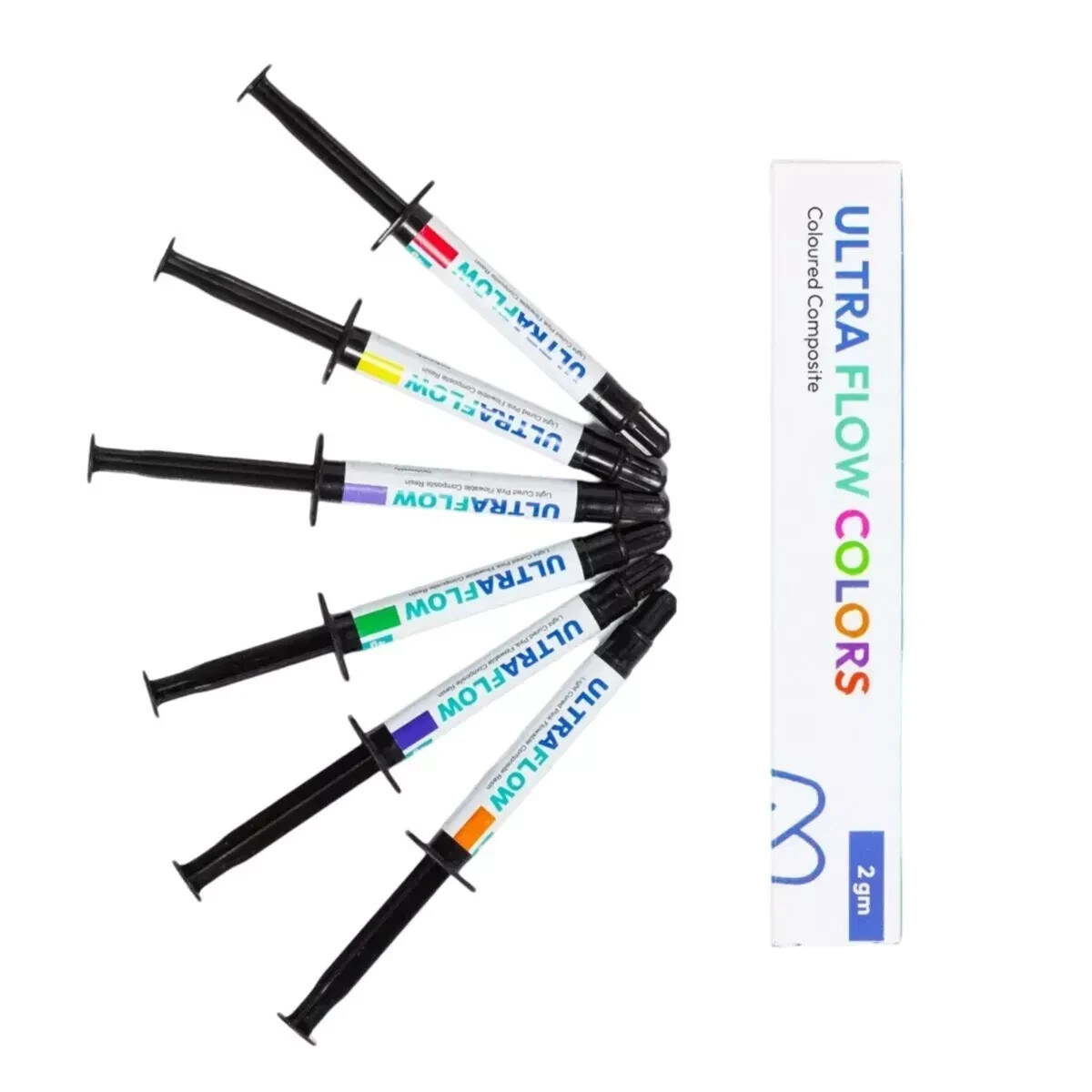 DentAct Ultra Flow Colors Radiopaque Light Cured Coloured Composite 2g Free Ship