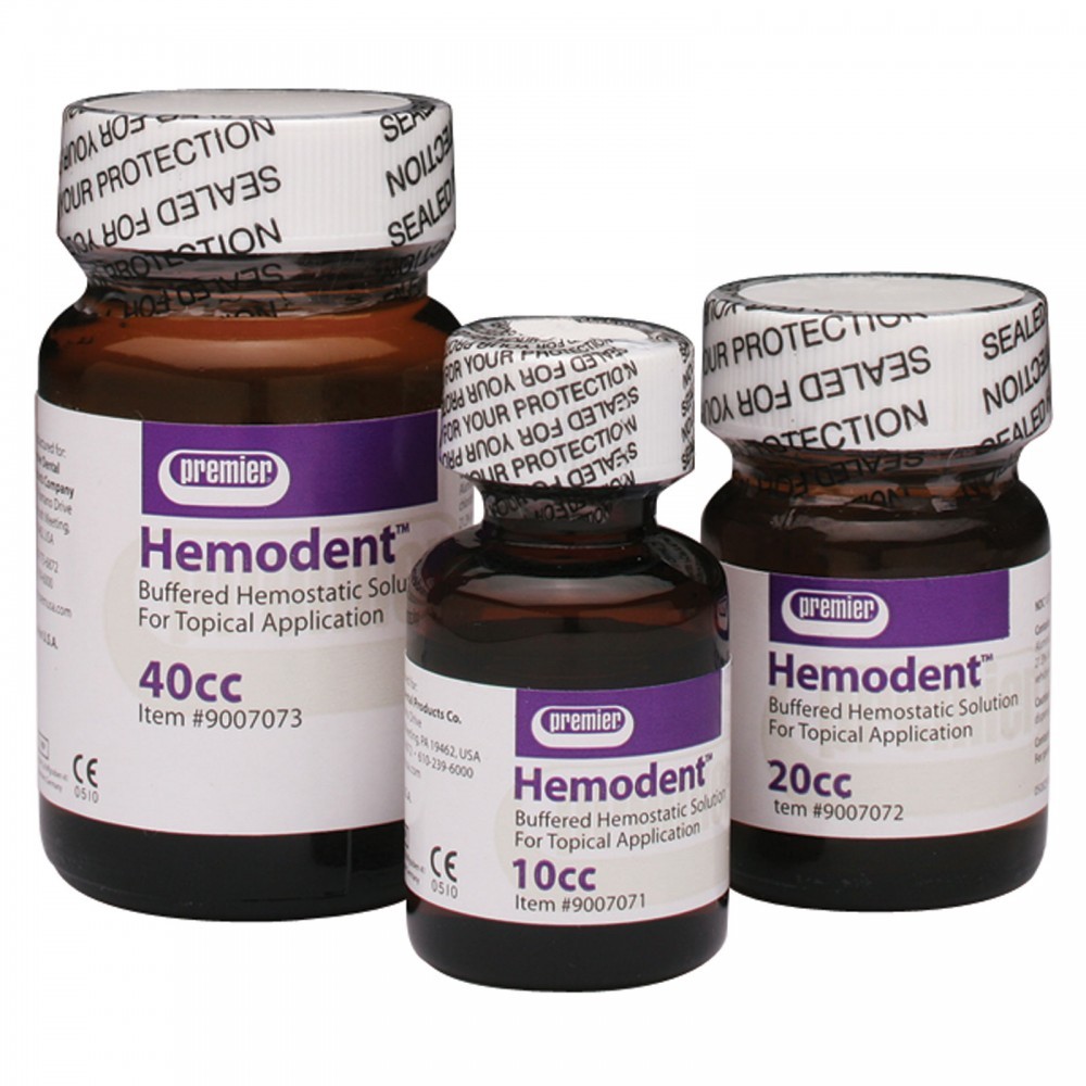 Premier Dental Hemodent 20cc Hemostatic Solution Help Control Bleeding 9007072