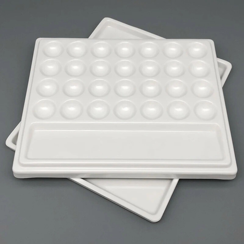 28 Slot Imitation Ceramic Palette Dental Lab Equipment Porcelain Mixing Watering