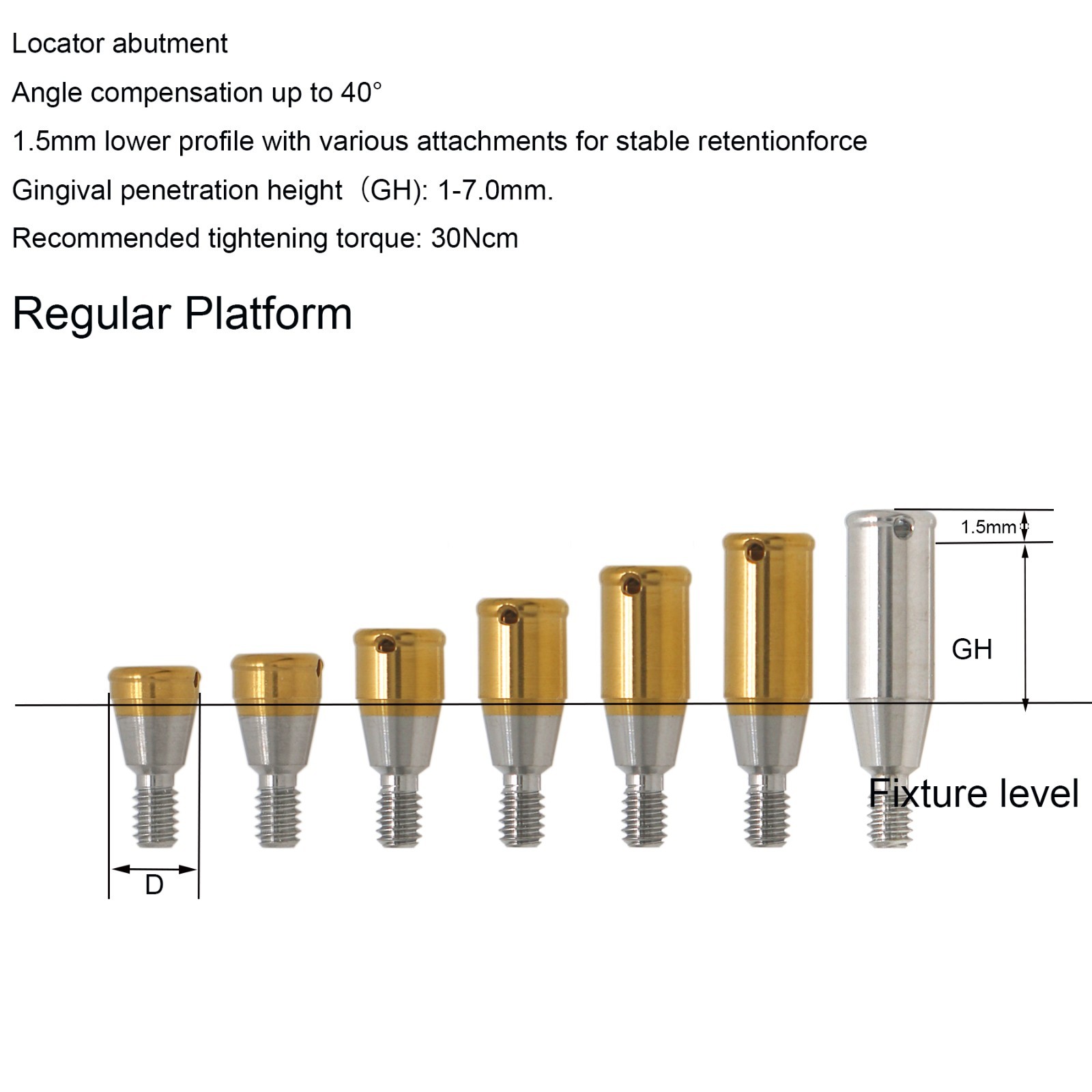 Hiossen ET Dental Titanium Locator Healing Abutment Transfer Impressions Analog