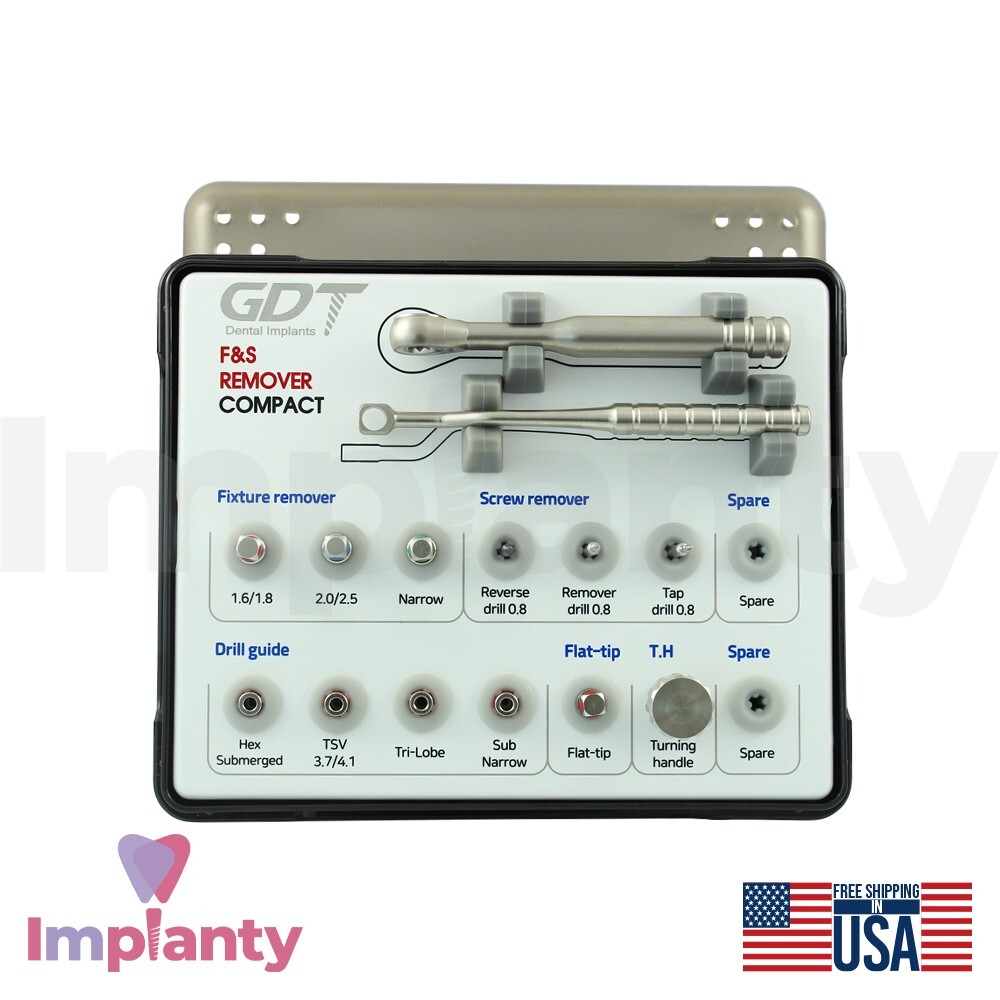 GDT Fixture & Screw Remover Compact Kit Stainless Steel Tool Dentistry