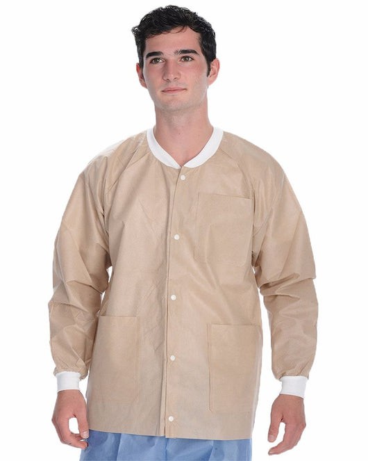 ValuMax 3630TNXL ExtraSafe Lab Jackets Hip Length Tan Extra Large 10/Pk