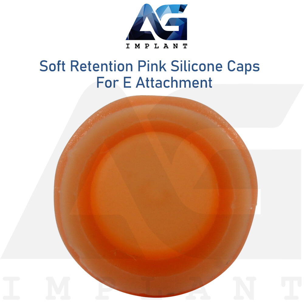 10 Pink Soft Regular Silicone Caps For E Attachment Dental Overdenture