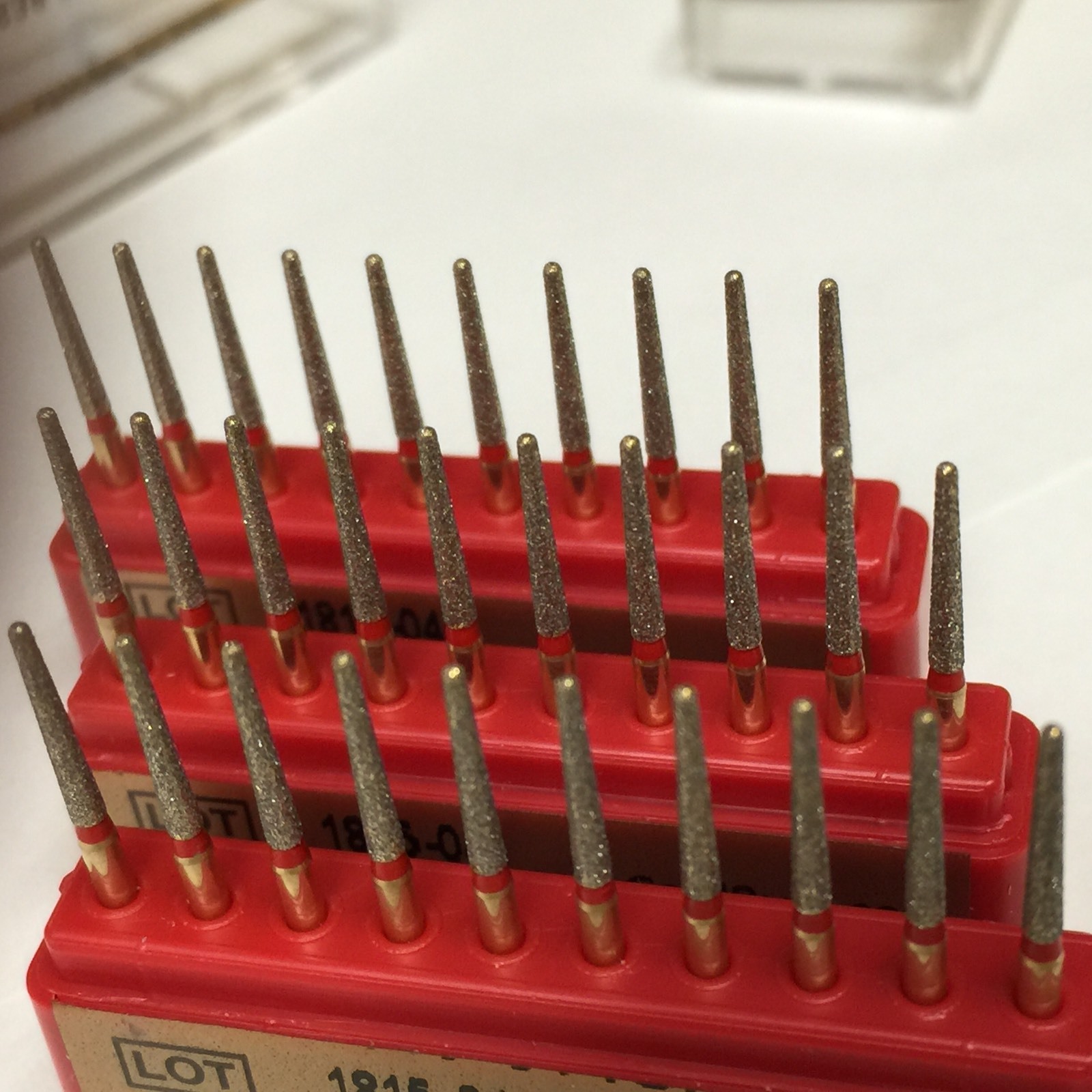 Diamond Burs 30 X G/198-856-014sF 1.4 mmDiameter 8mm Cutting Length. Fine Grit