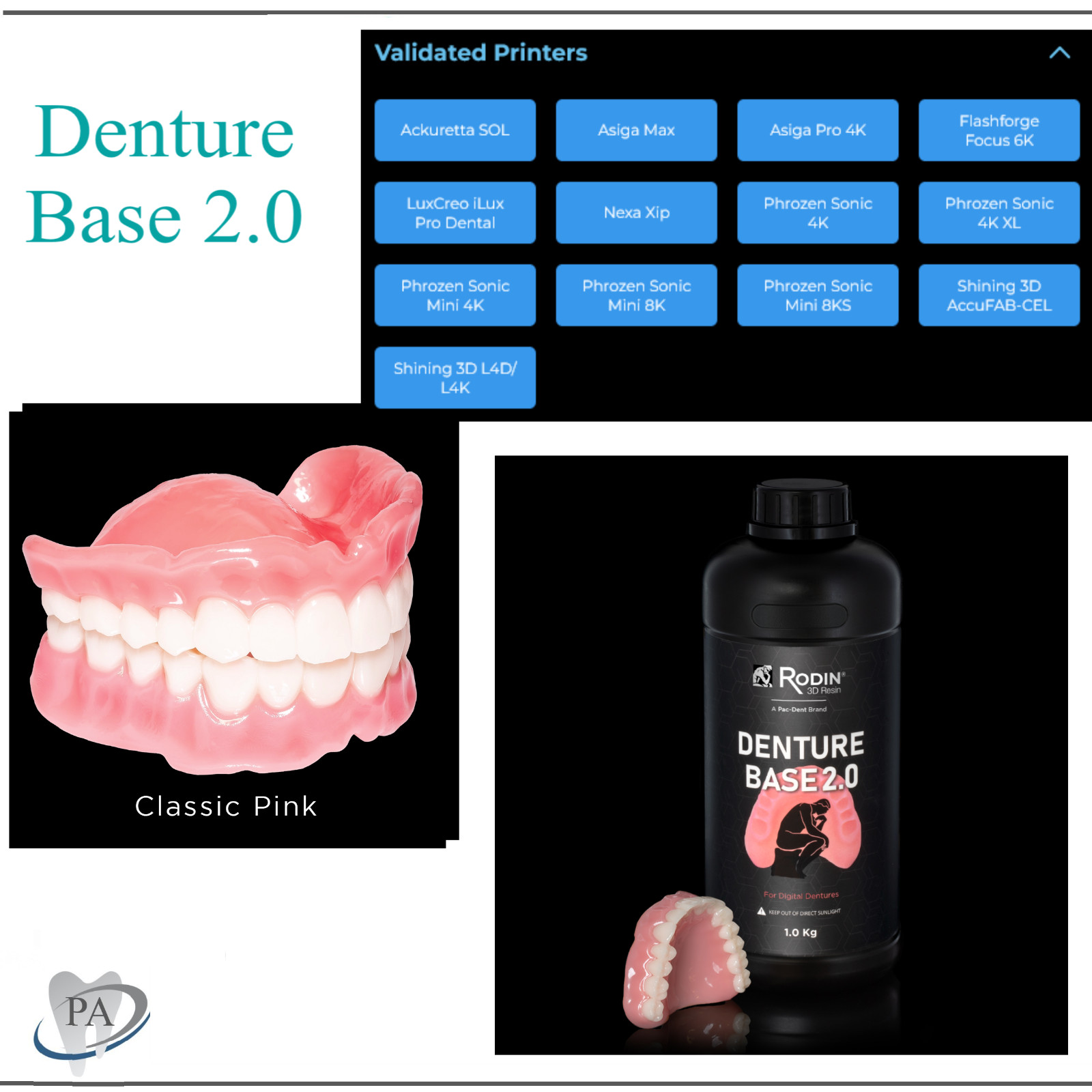 3D Rodin Resin Printing Materials, Denture Base, Clear Bite Splint, Sculpture et