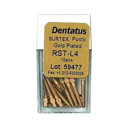 Dentatus RST-L4 Surtex Classic Gold Plated Posts Long 4 L4 1.50 mm 12/Bx
