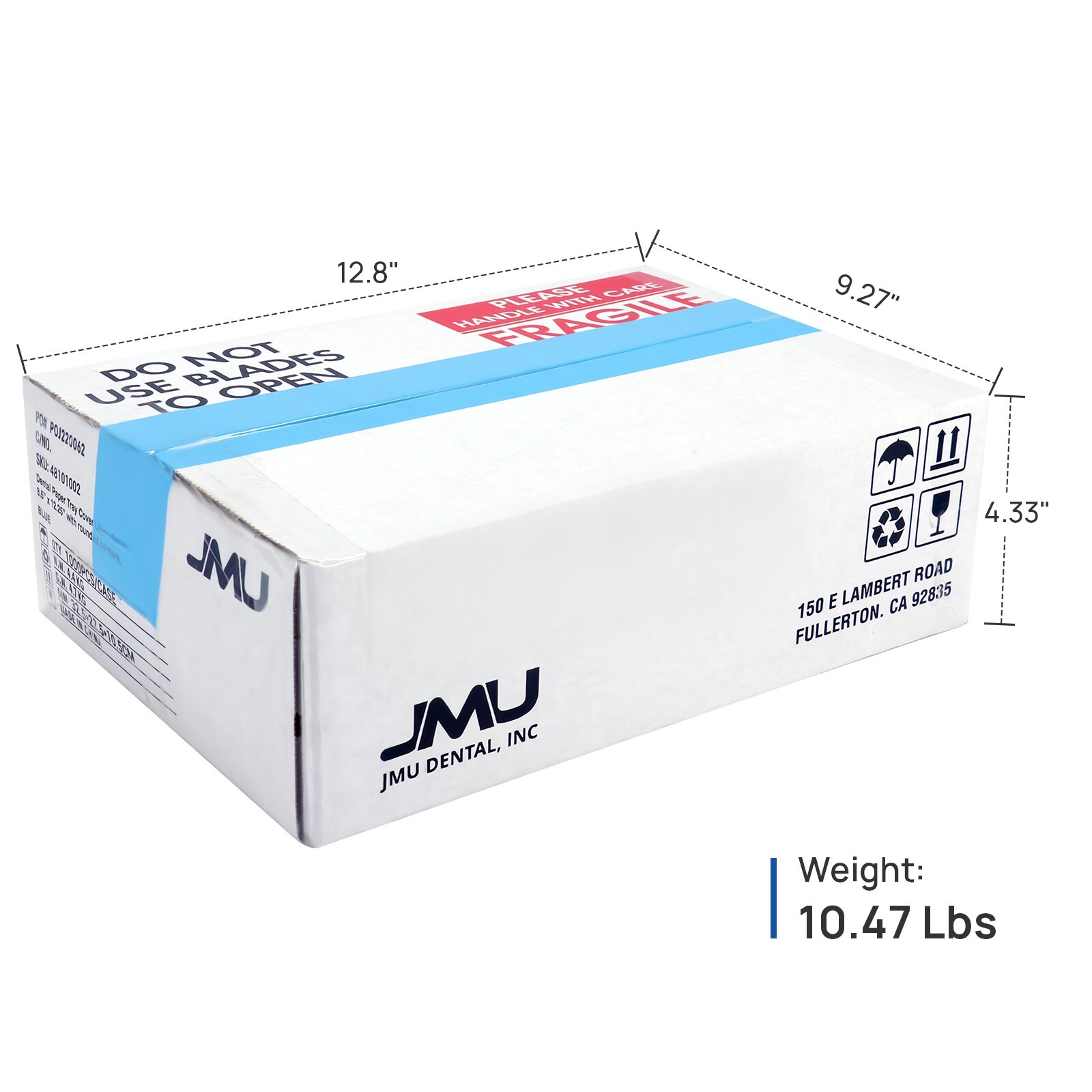 JMU Dental Paper Tray Covers Liners Trays Tattoo 8.25″x 12.25″ Blue Size B 3000
