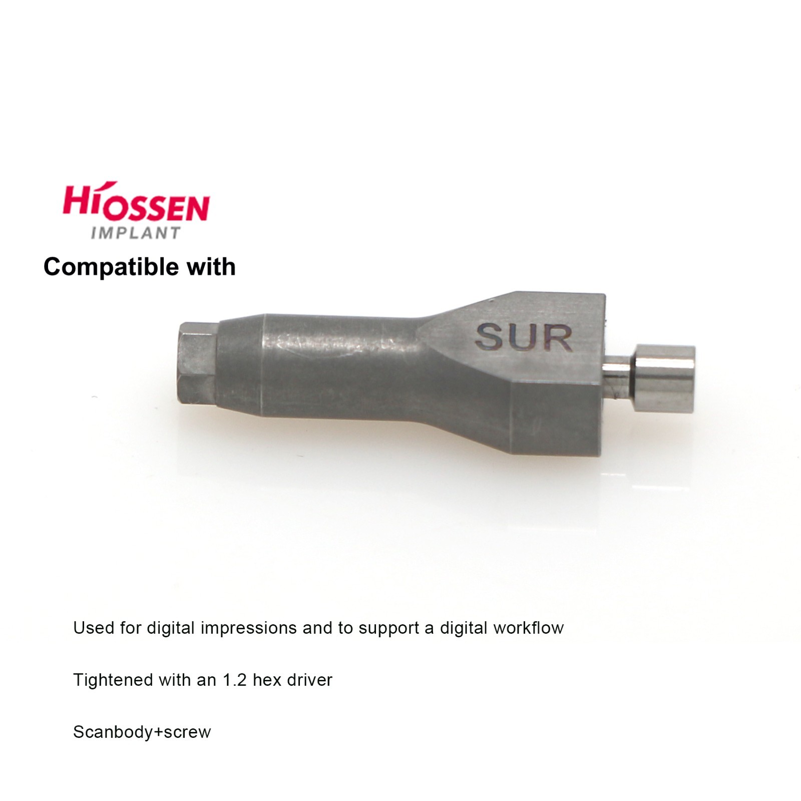 US Internal Hex Implant Scan Body CAD/CAM Abutment Compatible Hiossen Oss ET/TS