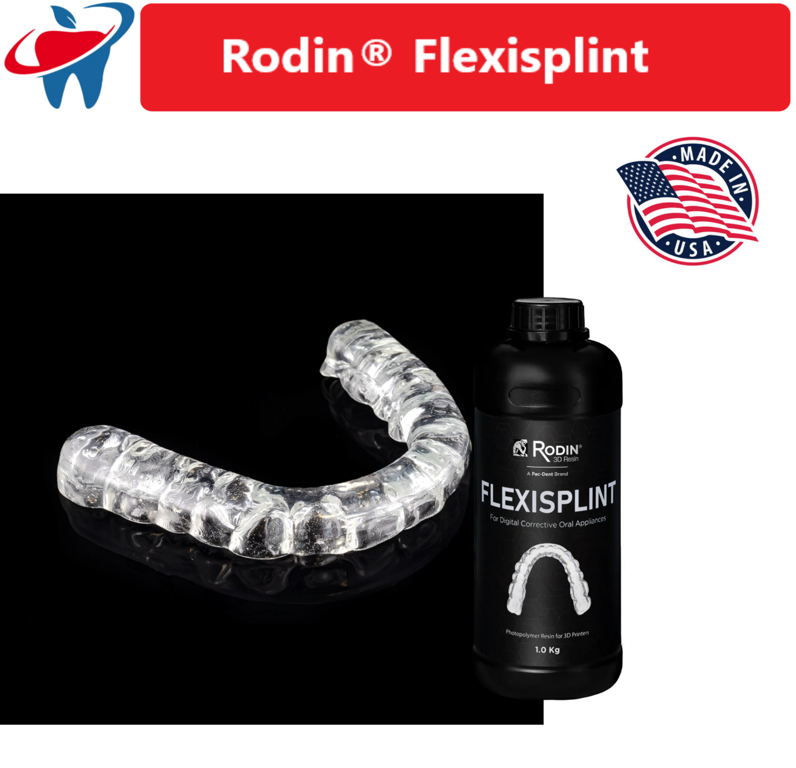Pac Dent Rodin® FlexiSplint, Soft, 1kg/Btl, 3D Resins