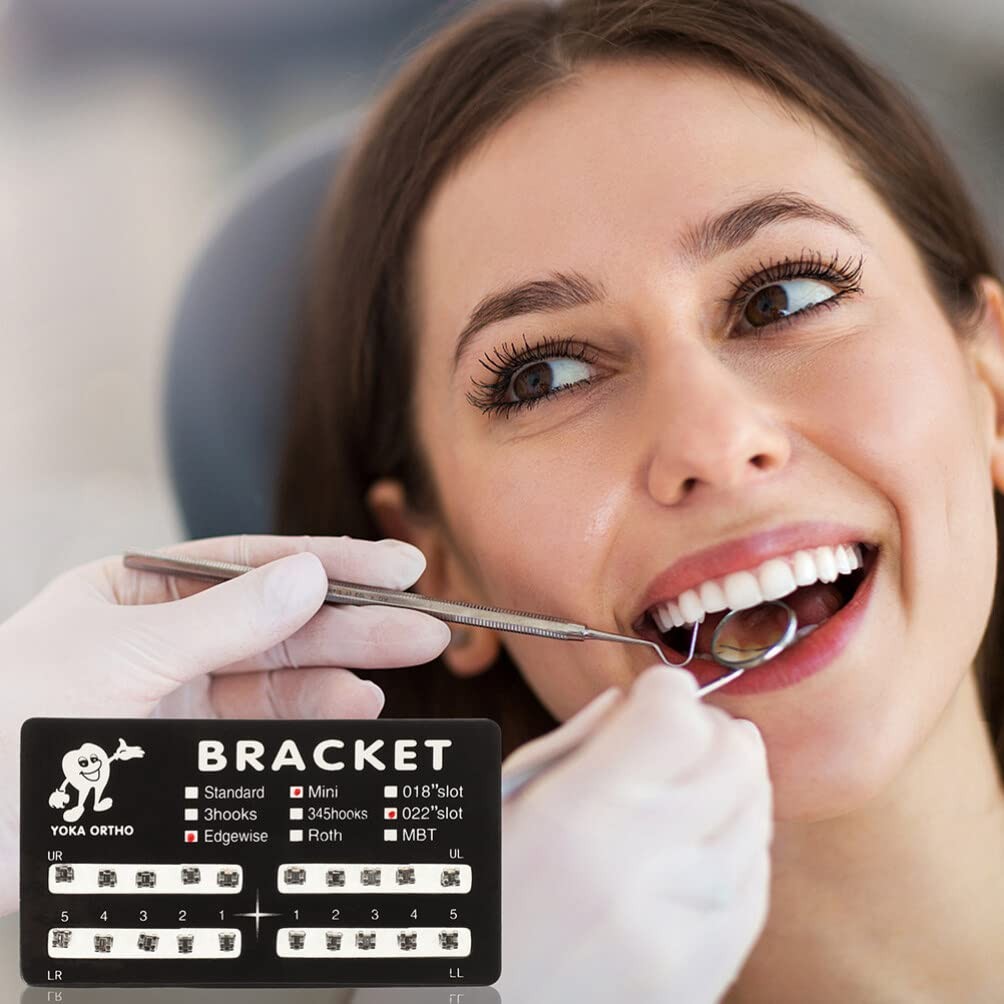 GLEAVI 40Pcs Dental Orthodontic Brackets Stainless Steel 8.7X4.9CM, As Shown