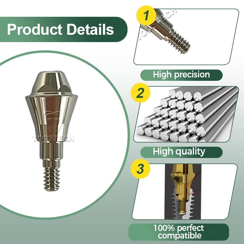10pcs Multi unit straight abutment Straight MU abutment fits to ICX D4.8 GH1-4mm