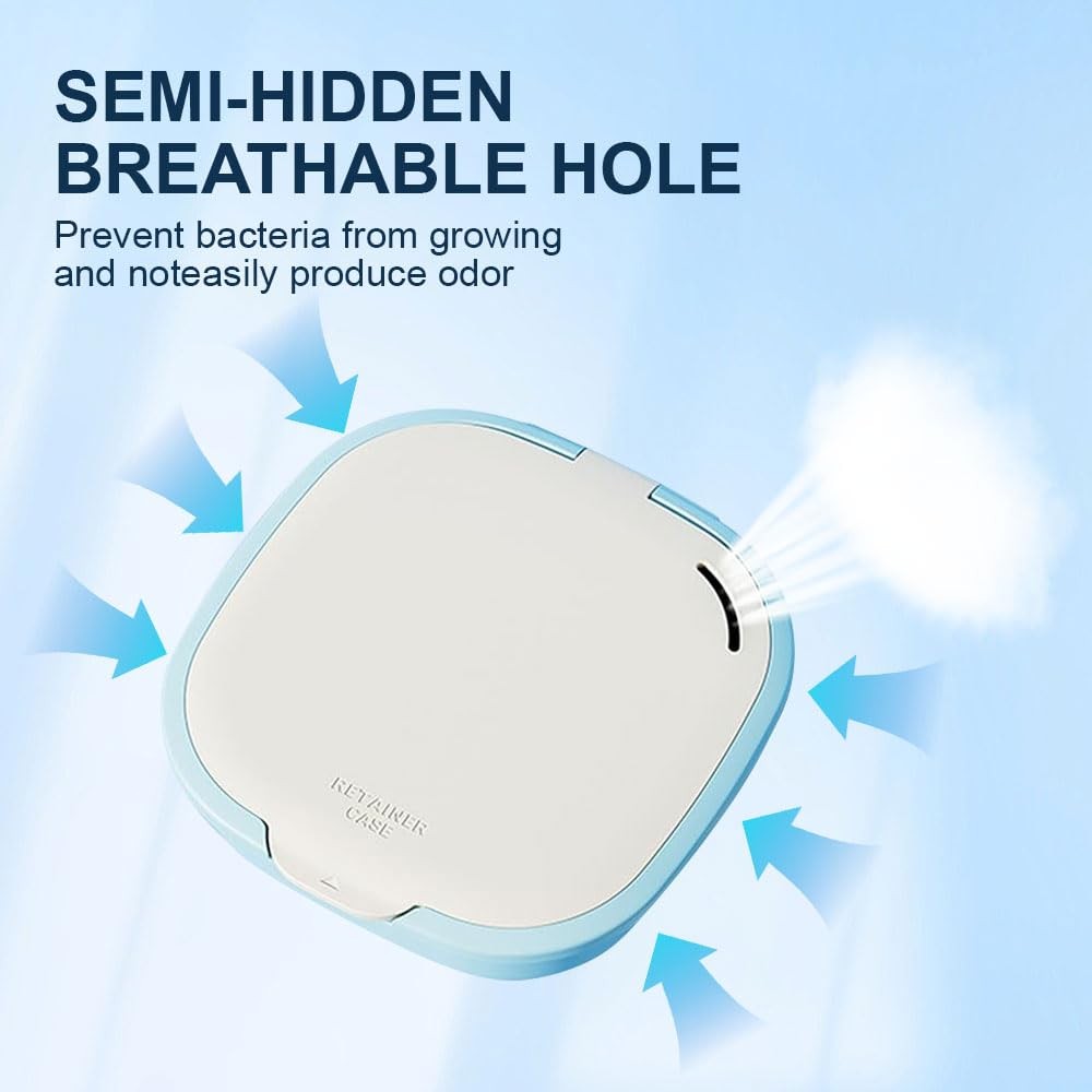 SENLIN DENTAL 2pcs Orthodontic Retainer Case with Mirror Vent Holes, Slim AD