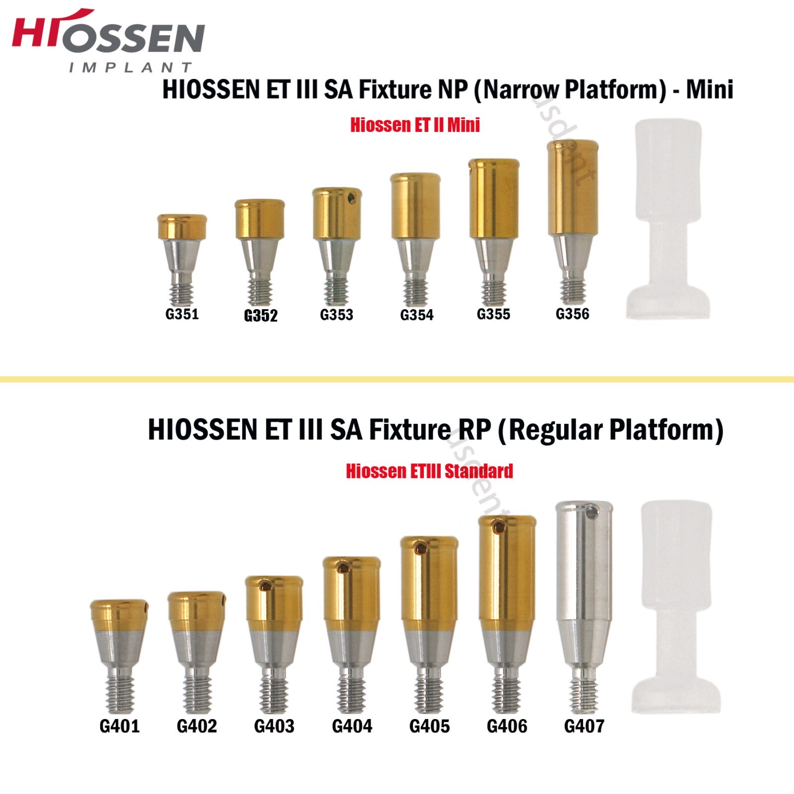 US Fits Osstem Hiossen Dental ET Healing Abutments/Locator Caps M/R Impression