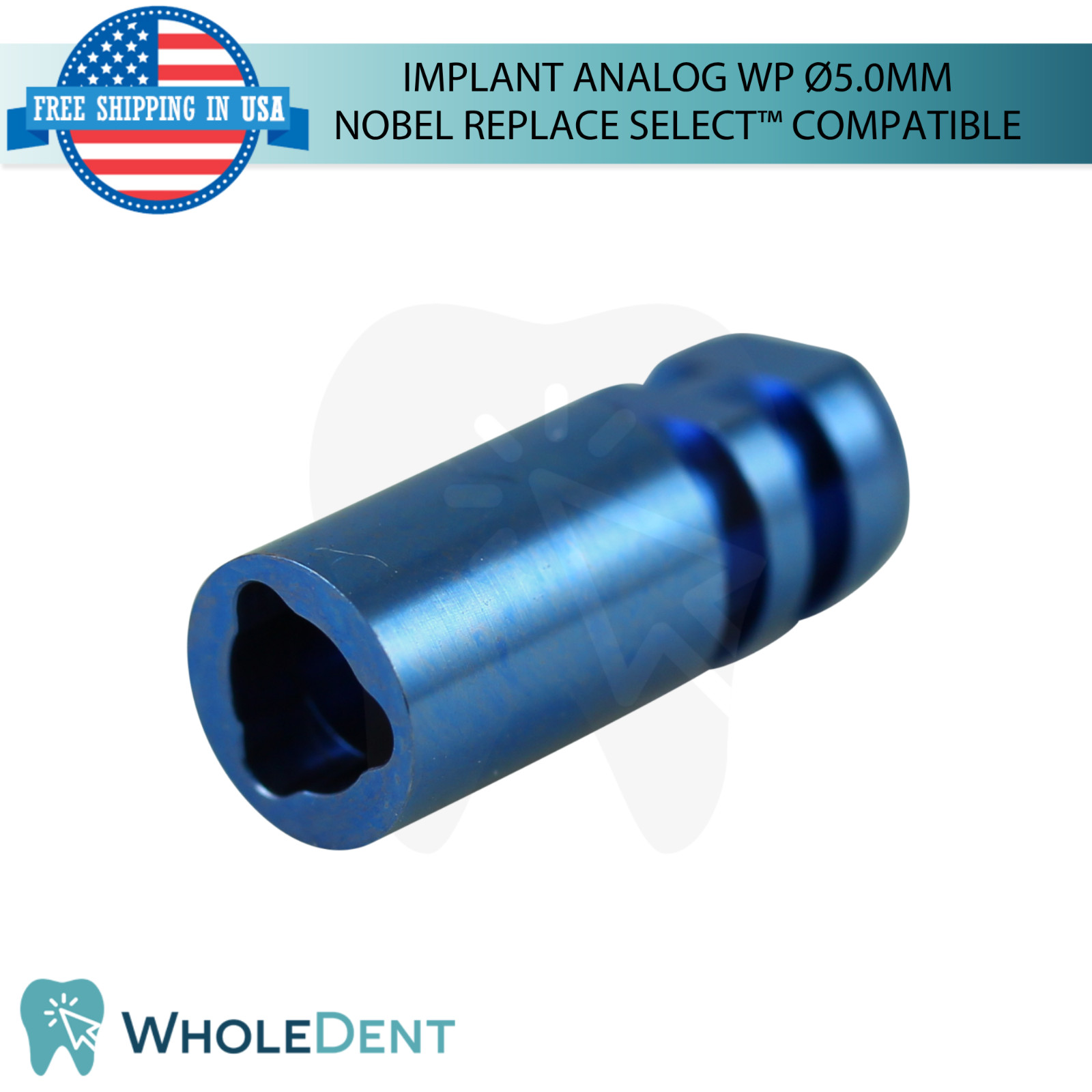 1x Dental Fixture Analog Ø5.0mm Wide Platform N0bel Replace Select™ Compatible