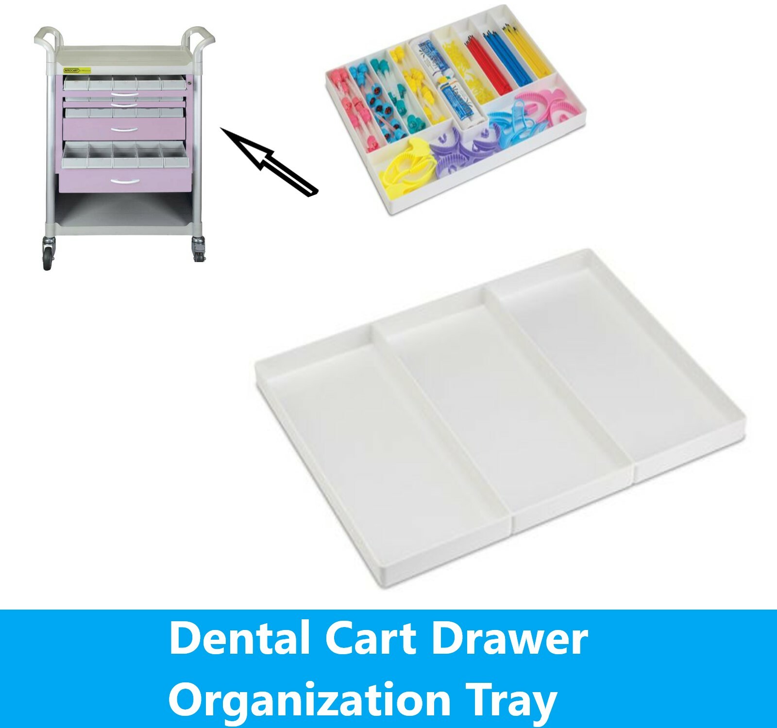 Dental Cart Supply Cart Drawer Tray Organization of Dental Instruments Material