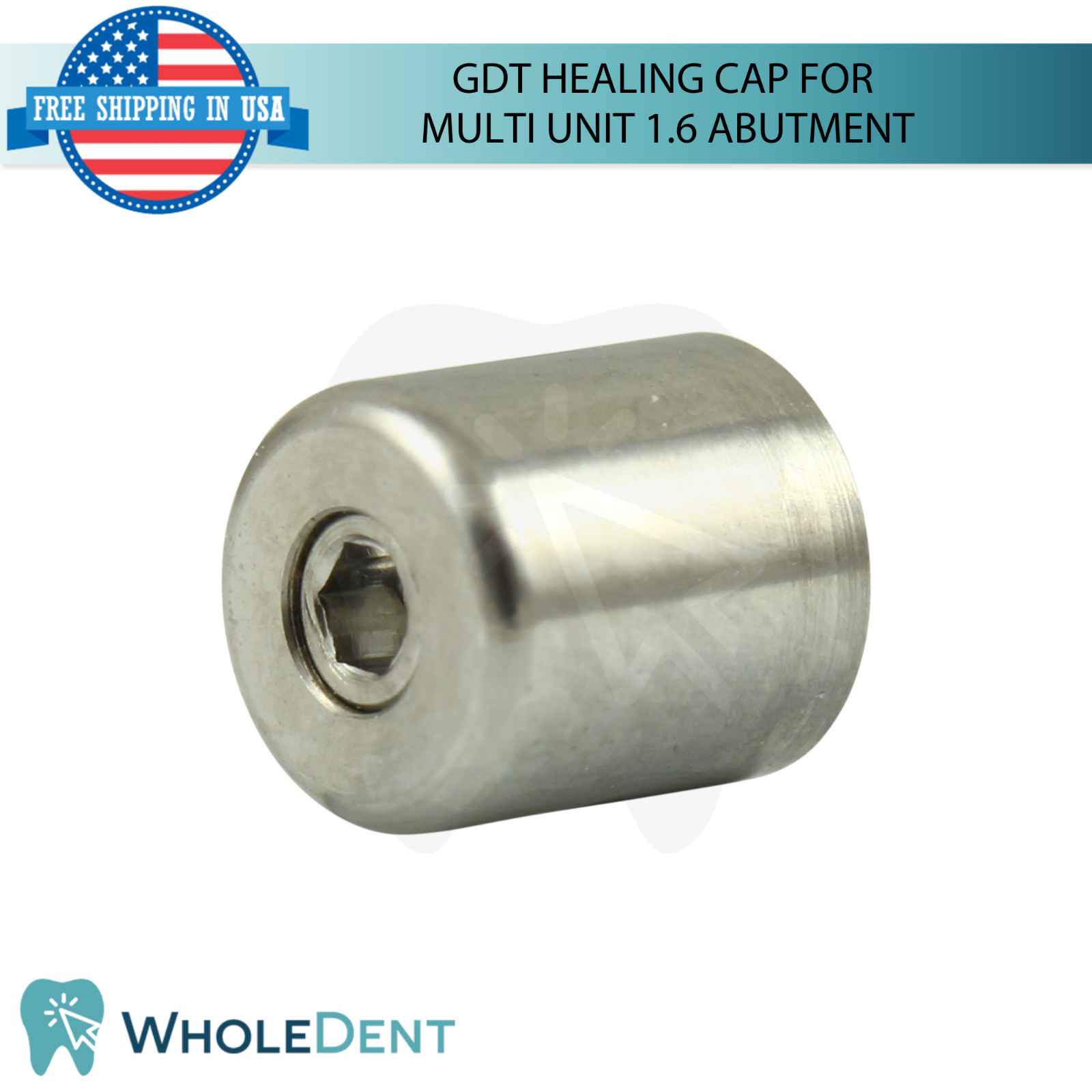 1x Dental Titanium Healing Cap Ø5.0mm Multi Unit 1.6mm Prosthetic System
