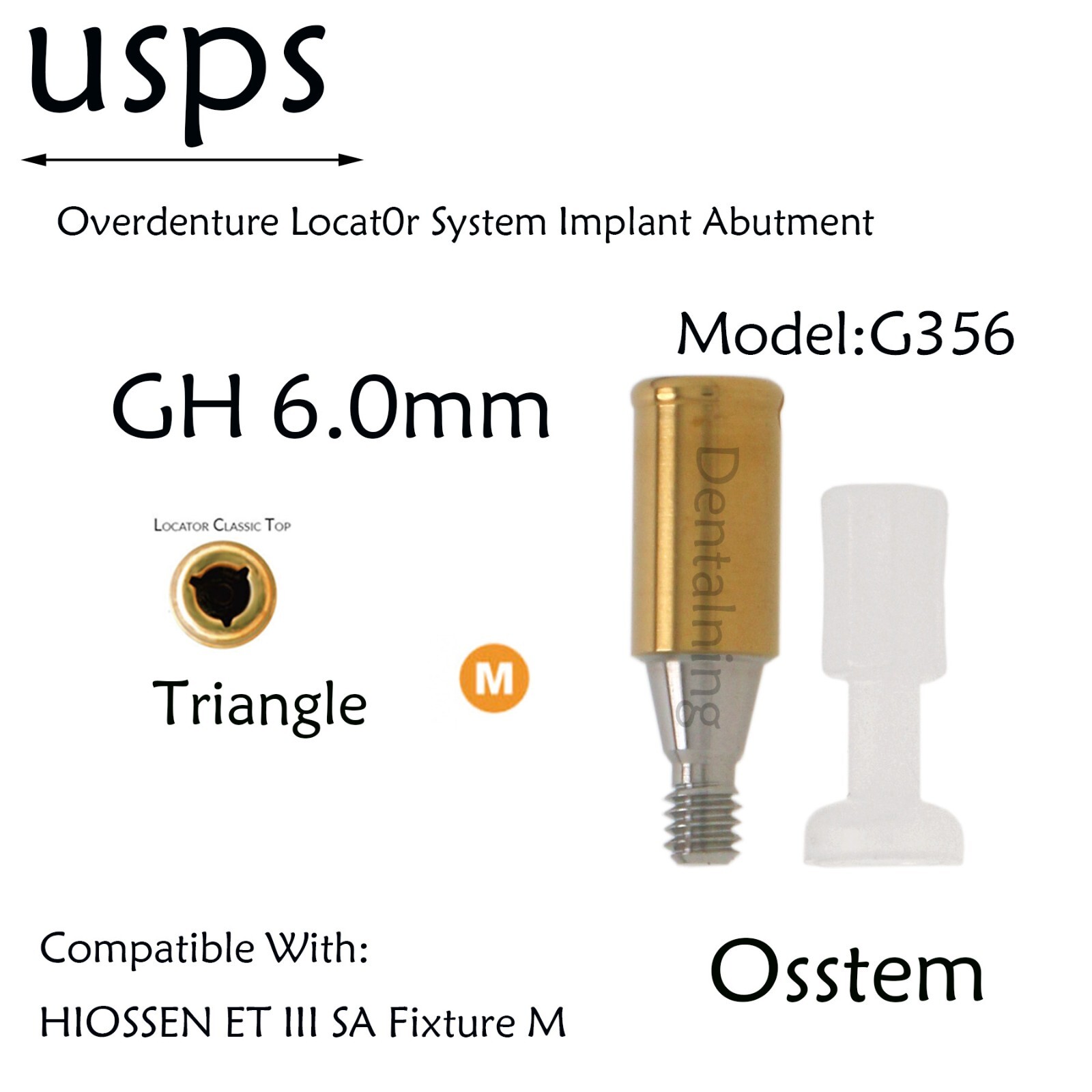 Hiossen Implant system Locator Abutments 3.5mm Dia/1-6.0mm GH Straight Tapered