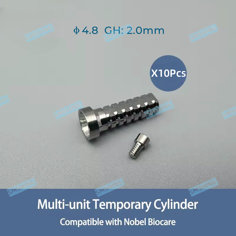 10Pcs Titanium Temporary Cylinder Ti MU Sleeve Multi Unit 4.8mm Abutment Fit NOB