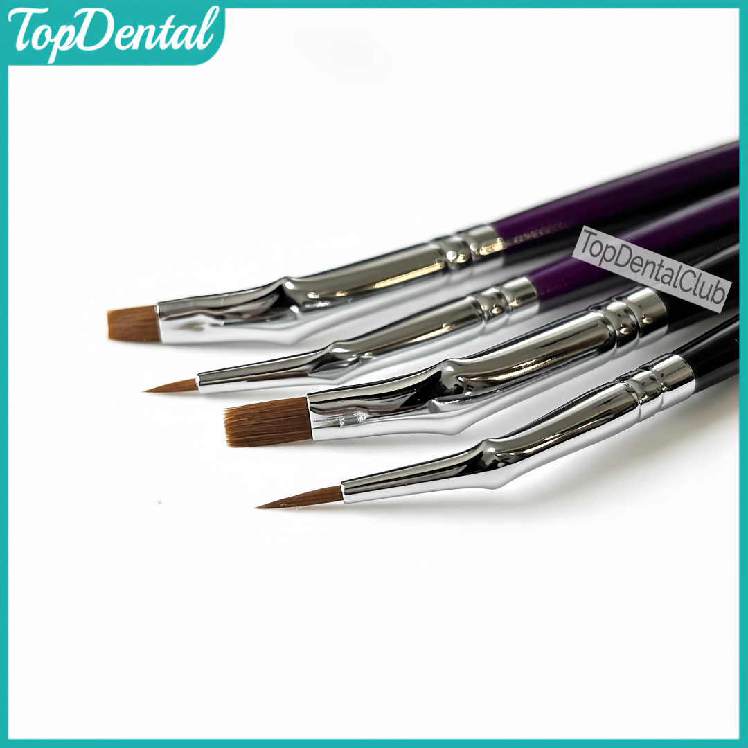 Dental Curved Brush Pens Composite Resin Nylon Pen Posterior Teeth Restoration
