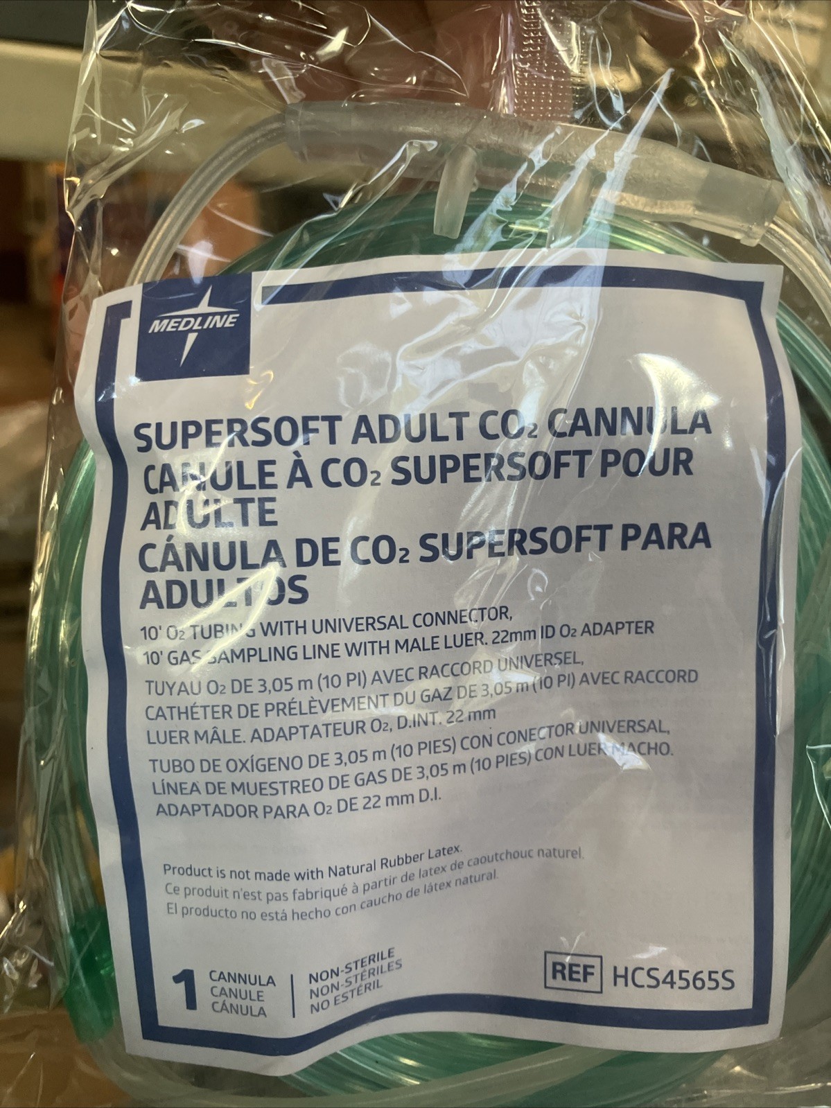 *1-Piece* Medline SuperSoft Adult CO2 Cannula Green HCS4565s