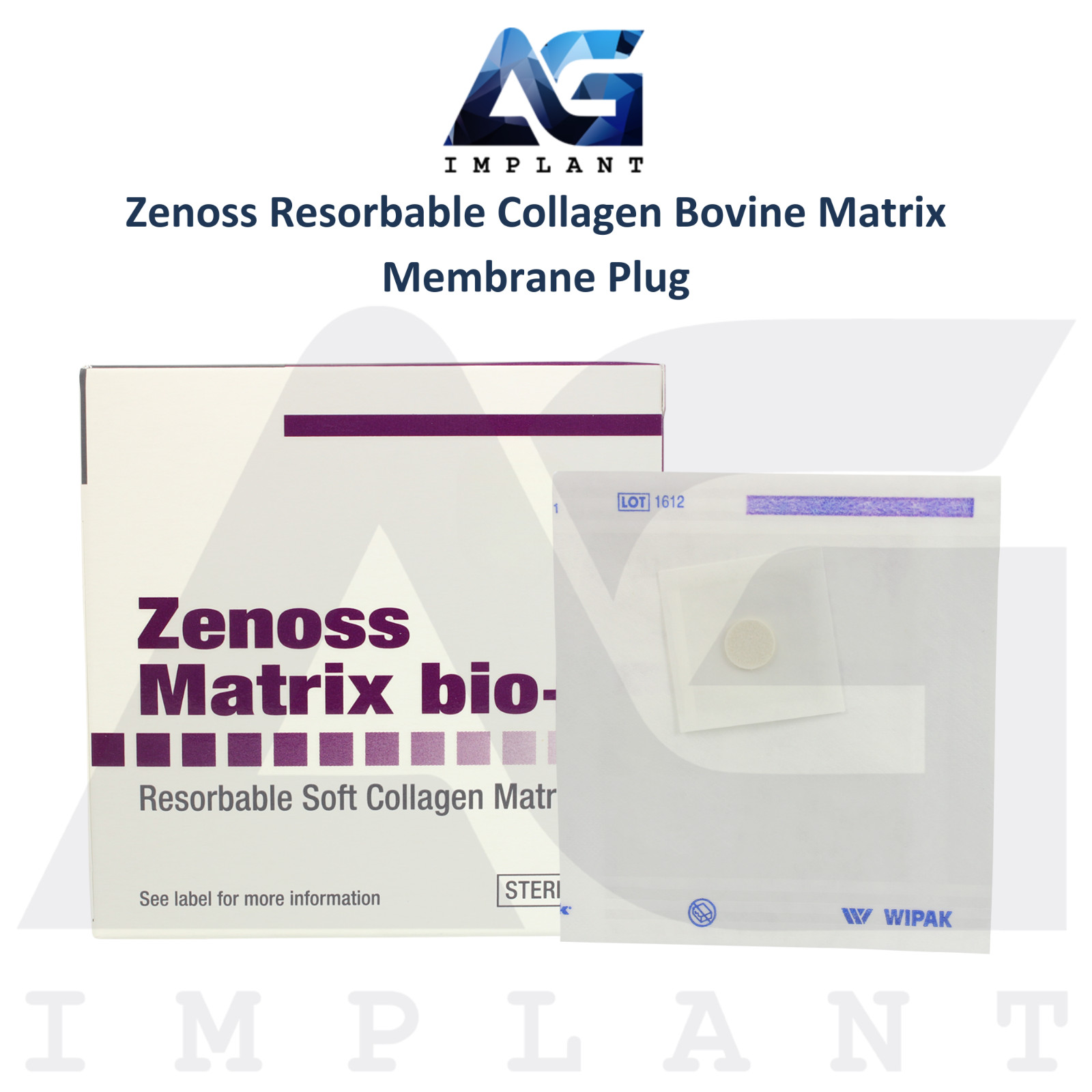 Dental Zenoss Membrane Round Plug Shape Resorbable Natural Collagen Material