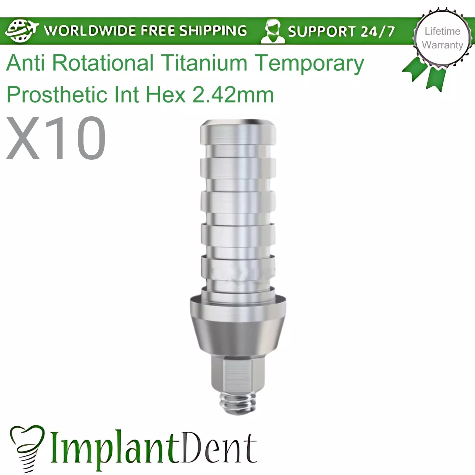 10x Anti Rotational Temporary Prosthetic Dental Fixture Int Hex