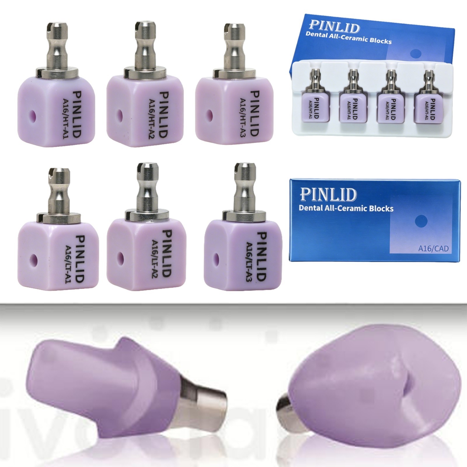 A16 Dental Lithium Disilicate Glass Ceramic Blocks with Positioning Holes Open