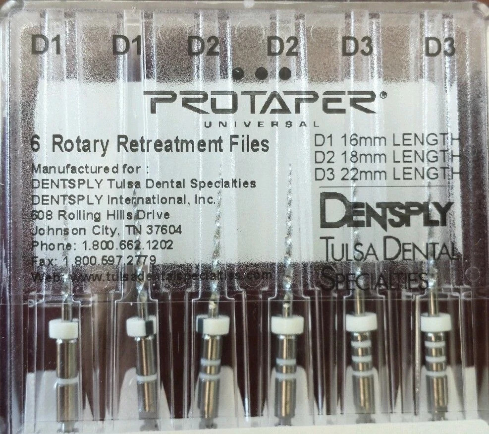 Dental Dentsply ProTaper Universal Rotary Retreatment Files Assorted Pack D1-D3