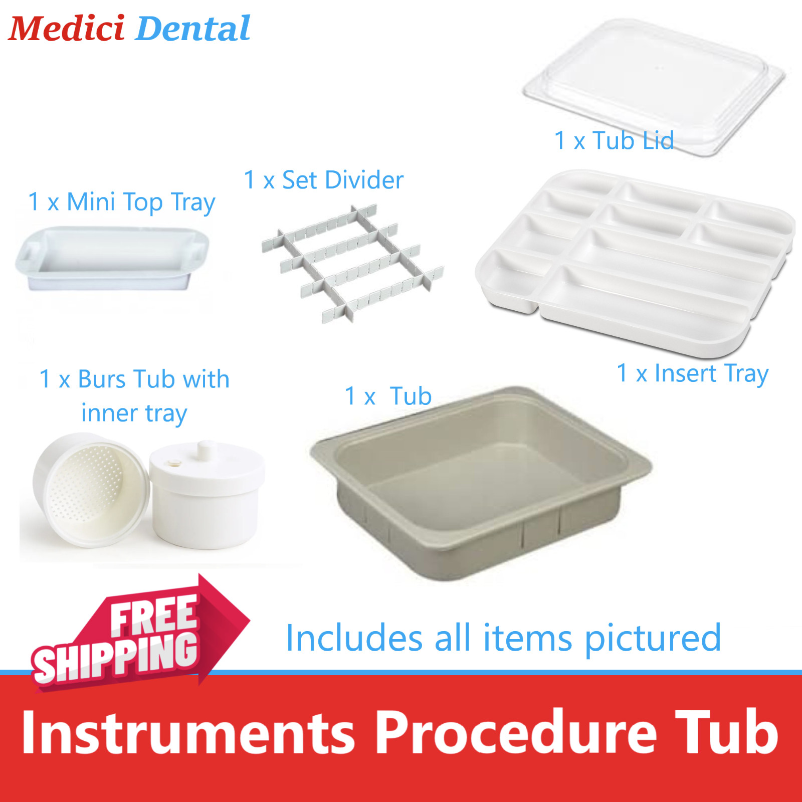 Dental Operation Tub, Tub Lids, Tub Dividers, Instruments Tub, Autoclavable Tub