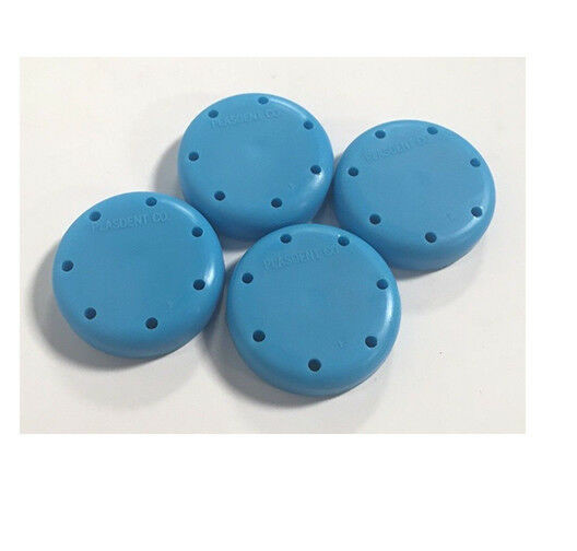 4X Neon Blue Round Magnetic Dental Bur Block Holder Station Plastic 7 Holes
