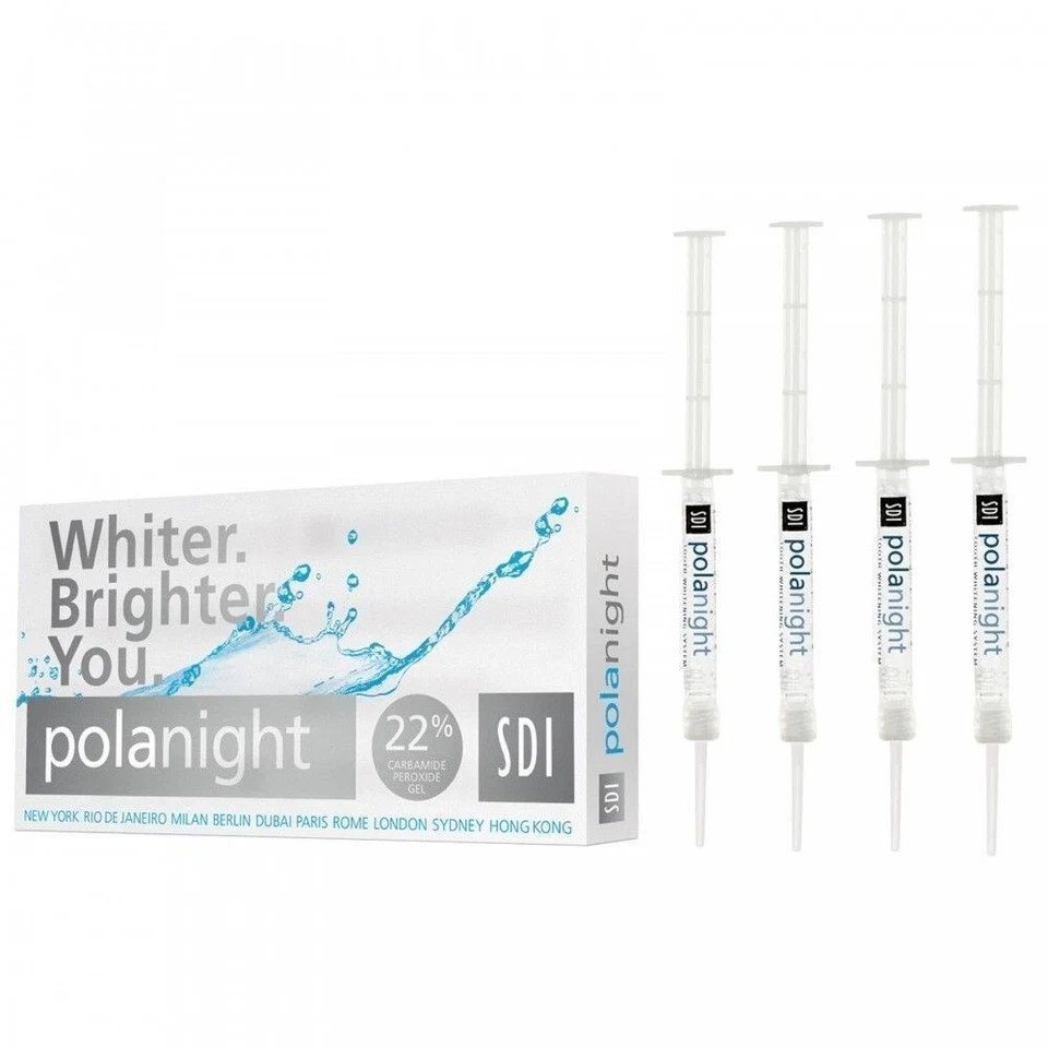 SDI Pola Night Kit 22% Dental Tooth Whitening Bleach Kit of 4 X 3gm Syringes FS