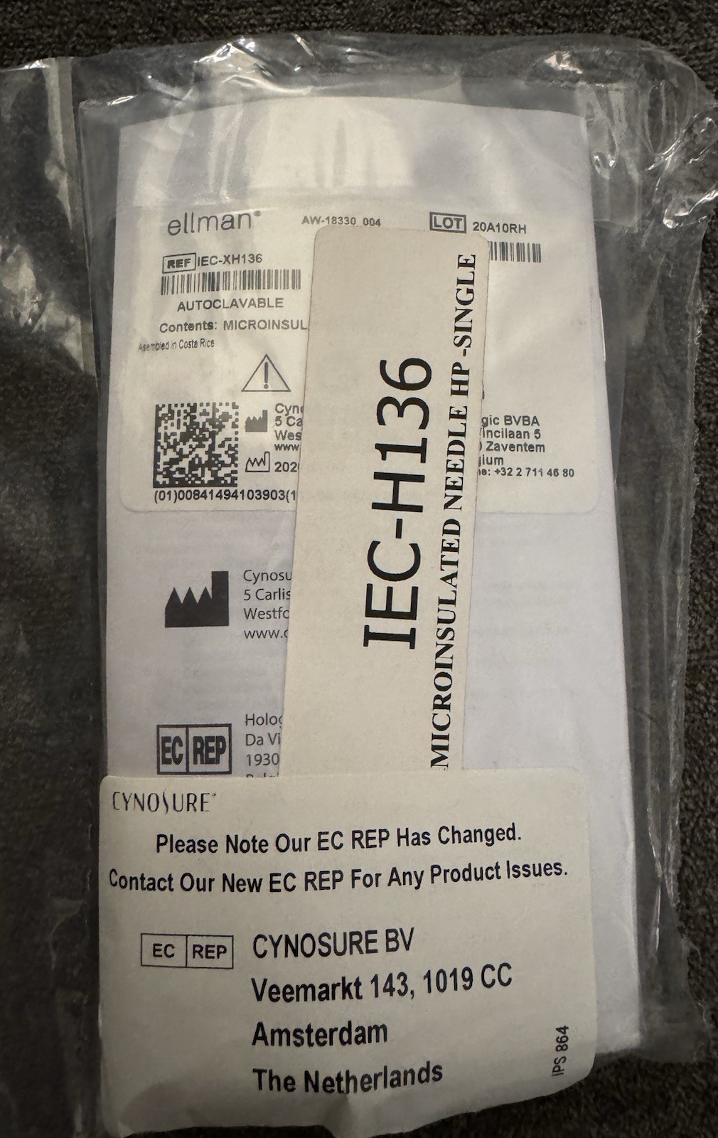 Brand NEW Ellman IEC-H136- Single RF Microinsulated Needle Handpiece – Reusable