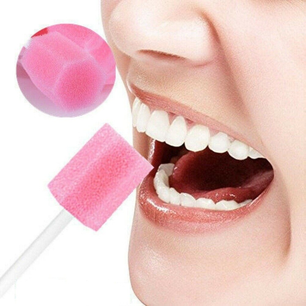 200/400Pcs Red Disposable Oral Care Cleaning Sponge Sticks Tooth Mouth Swabs USA